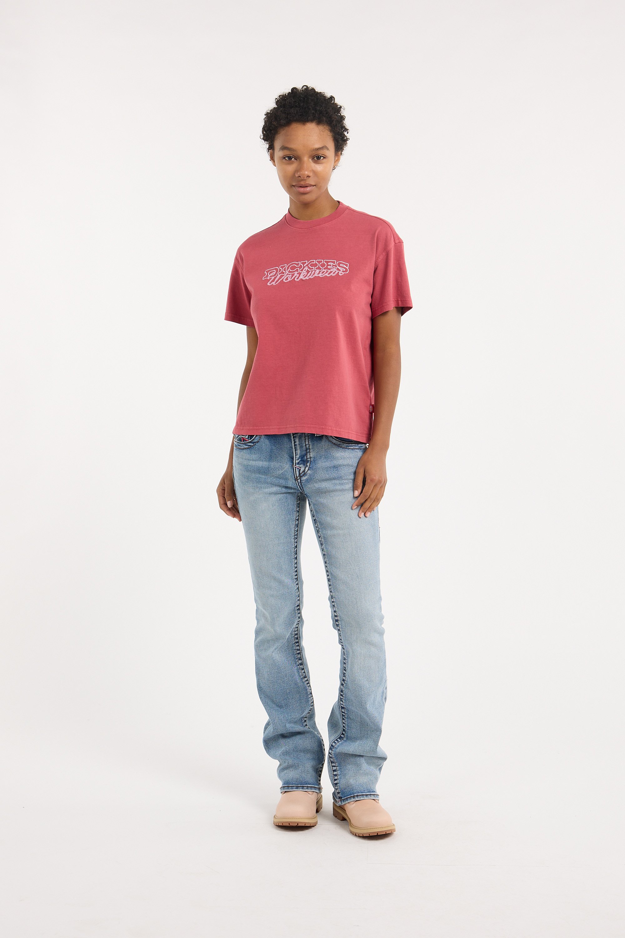Regular-fit round-neck cotton T-shirt DICKIES Red