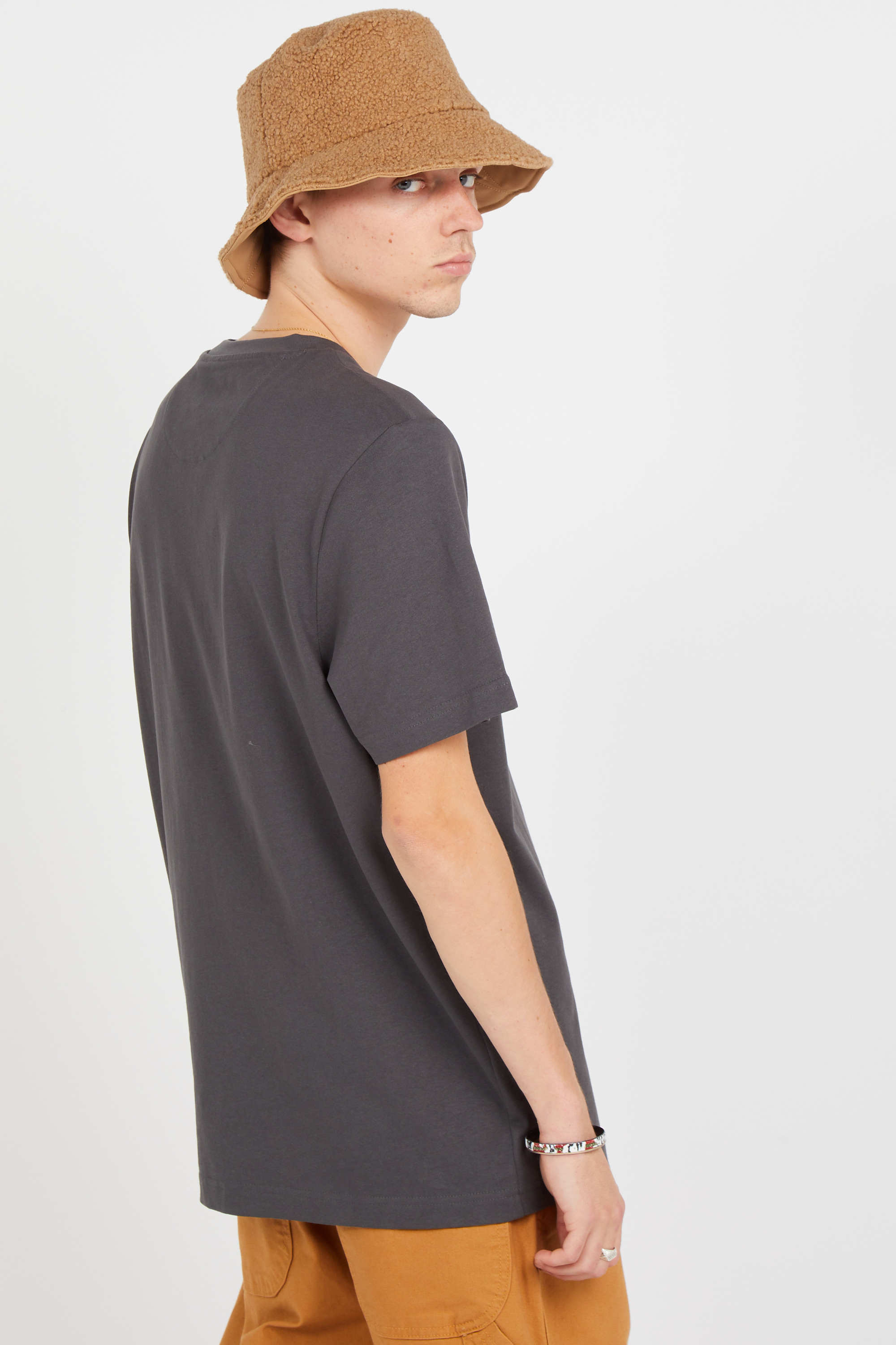 Regular-fit round-neck cotton T-shirt Grey