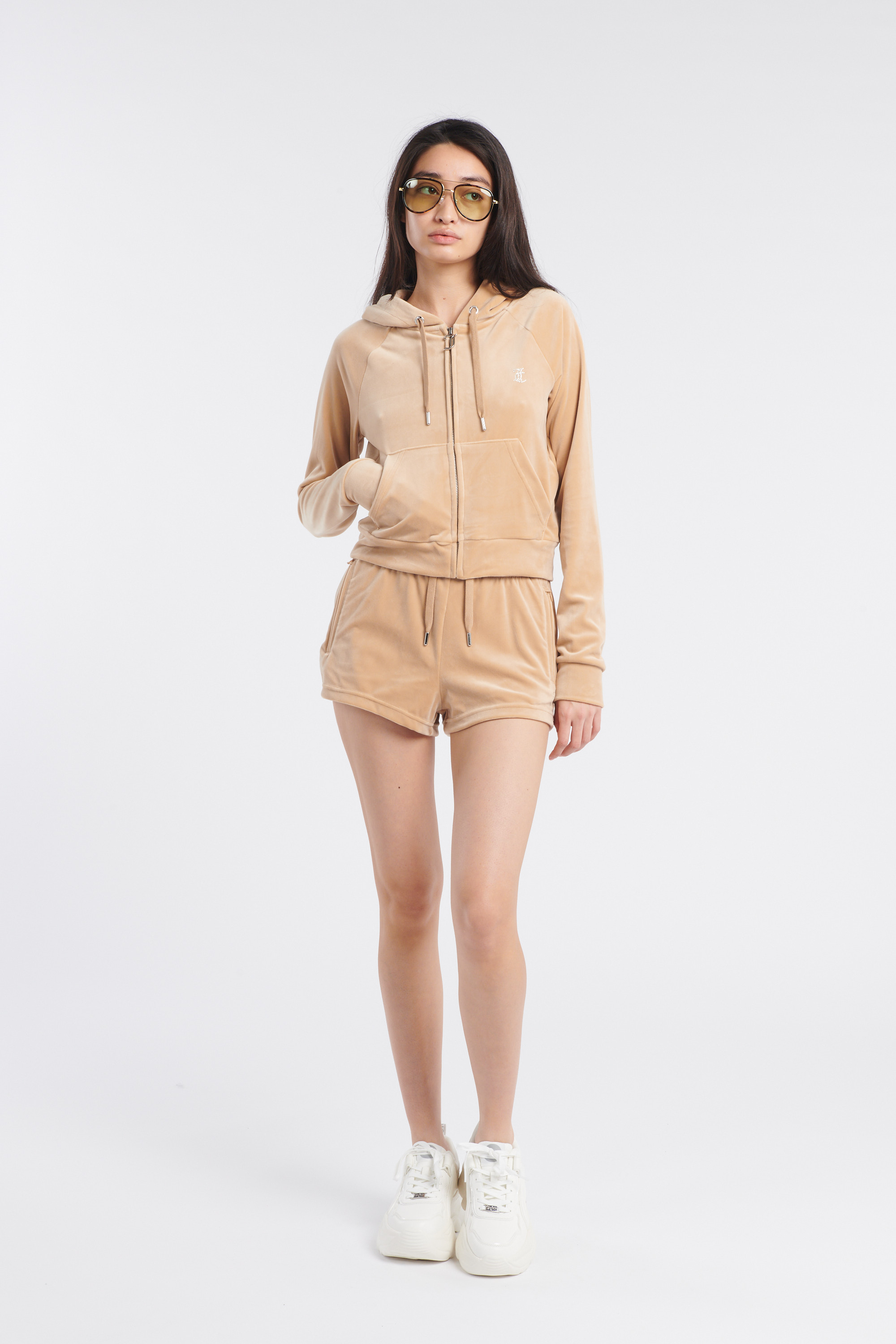 zip-up hoodie Beige