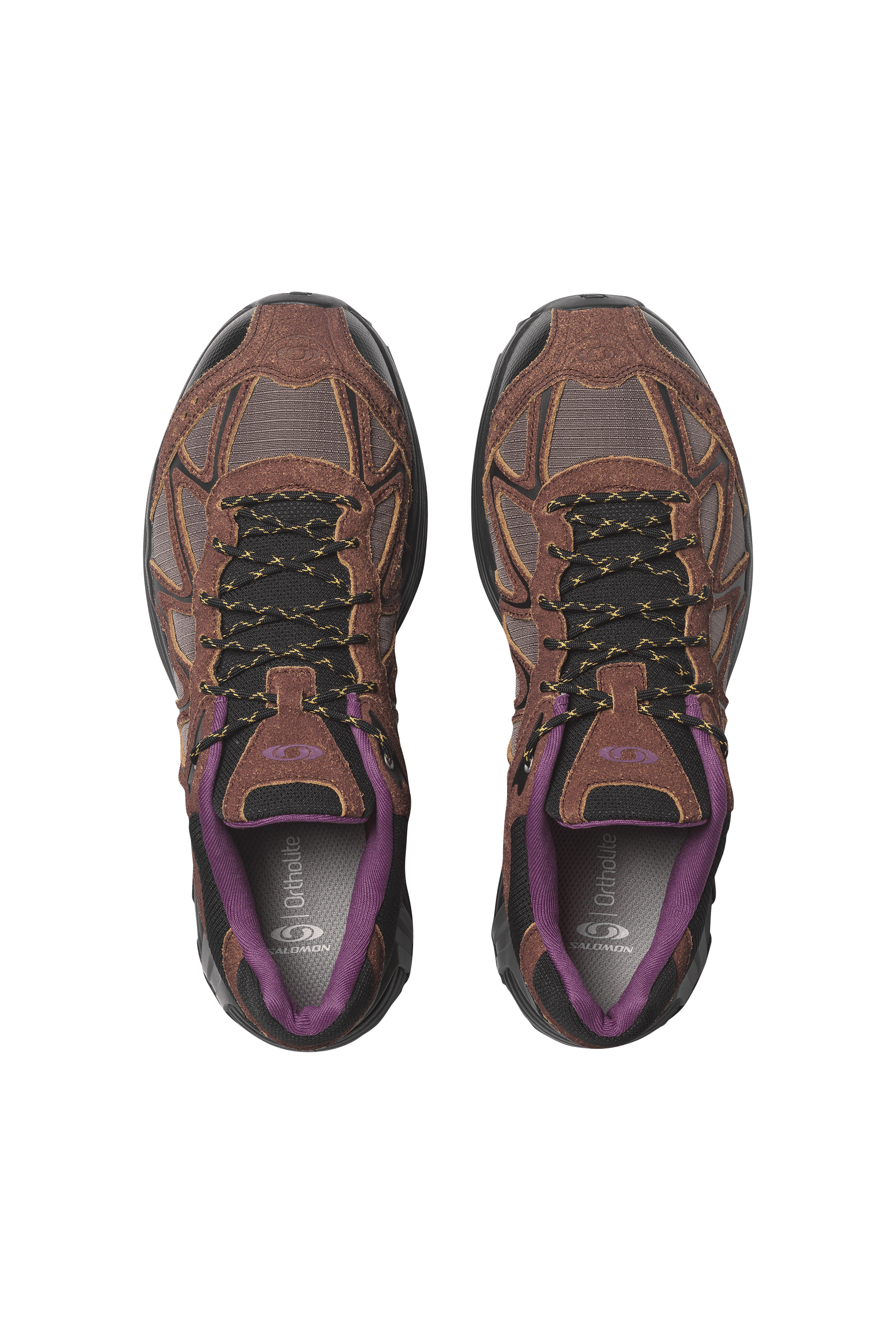Men?s Storm 96 LO fabric and leather sneakers | Brown SALOMON Men