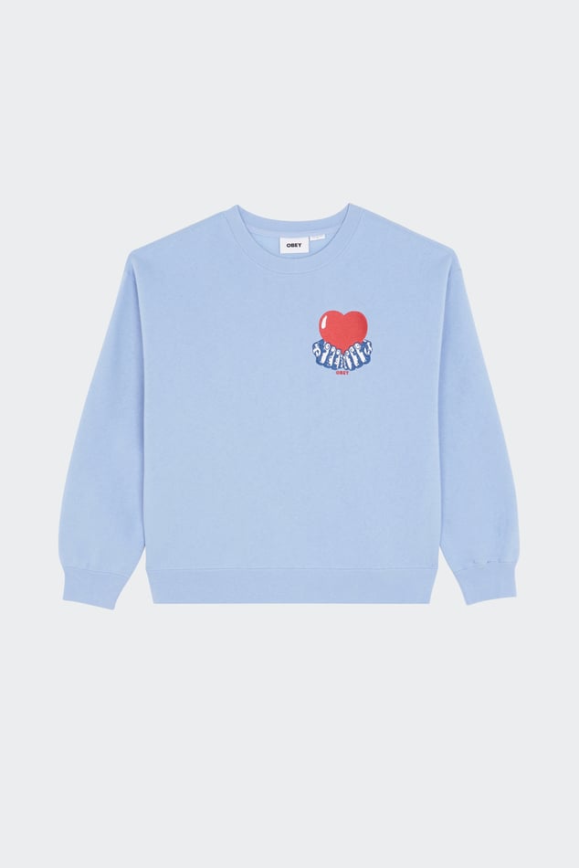 Sweatshirt Heart Crew Blue Obey Woman Citadium