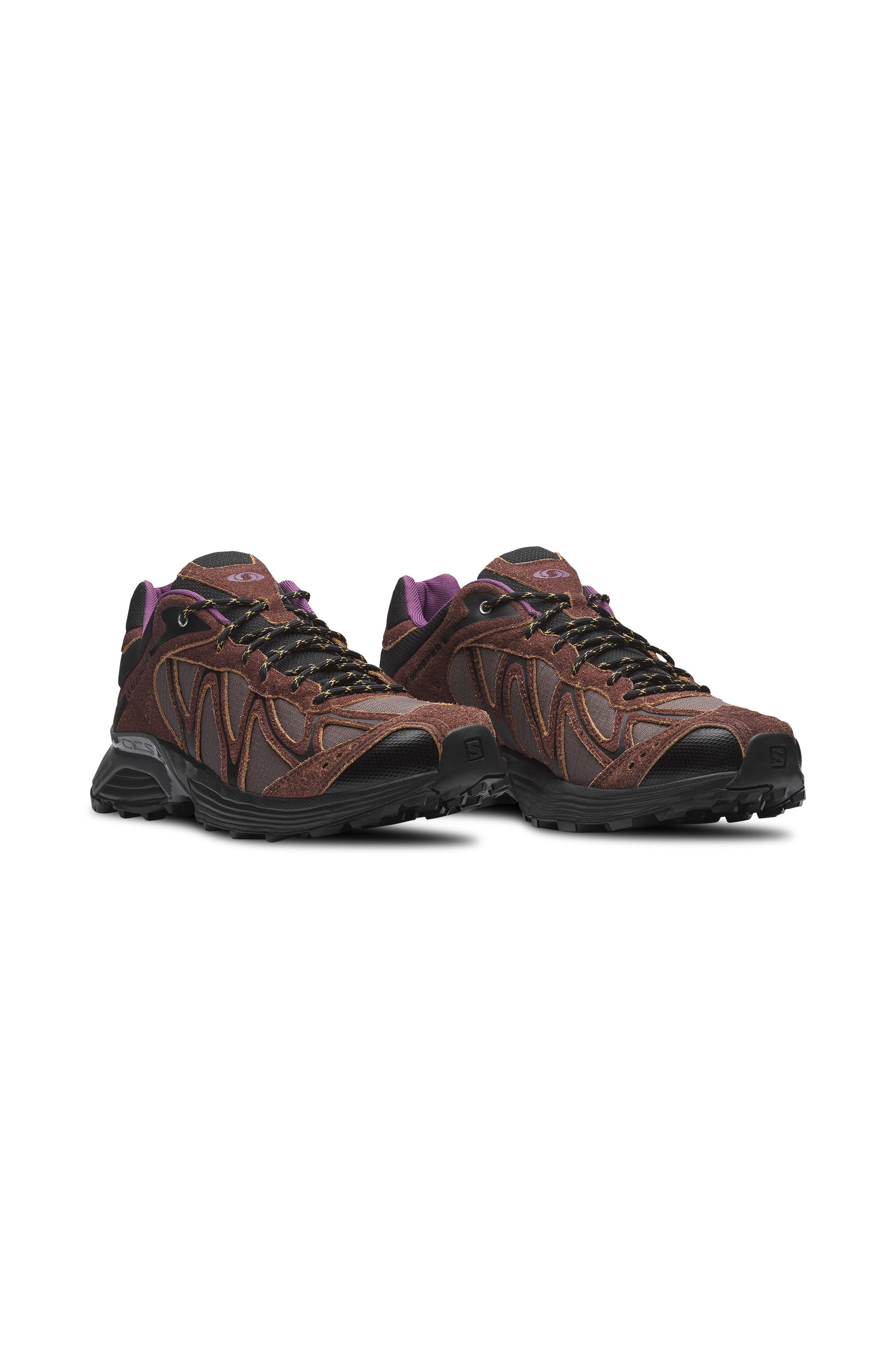 Men?s Storm 96 LO fabric and leather sneakers | Brown SALOMON Men
