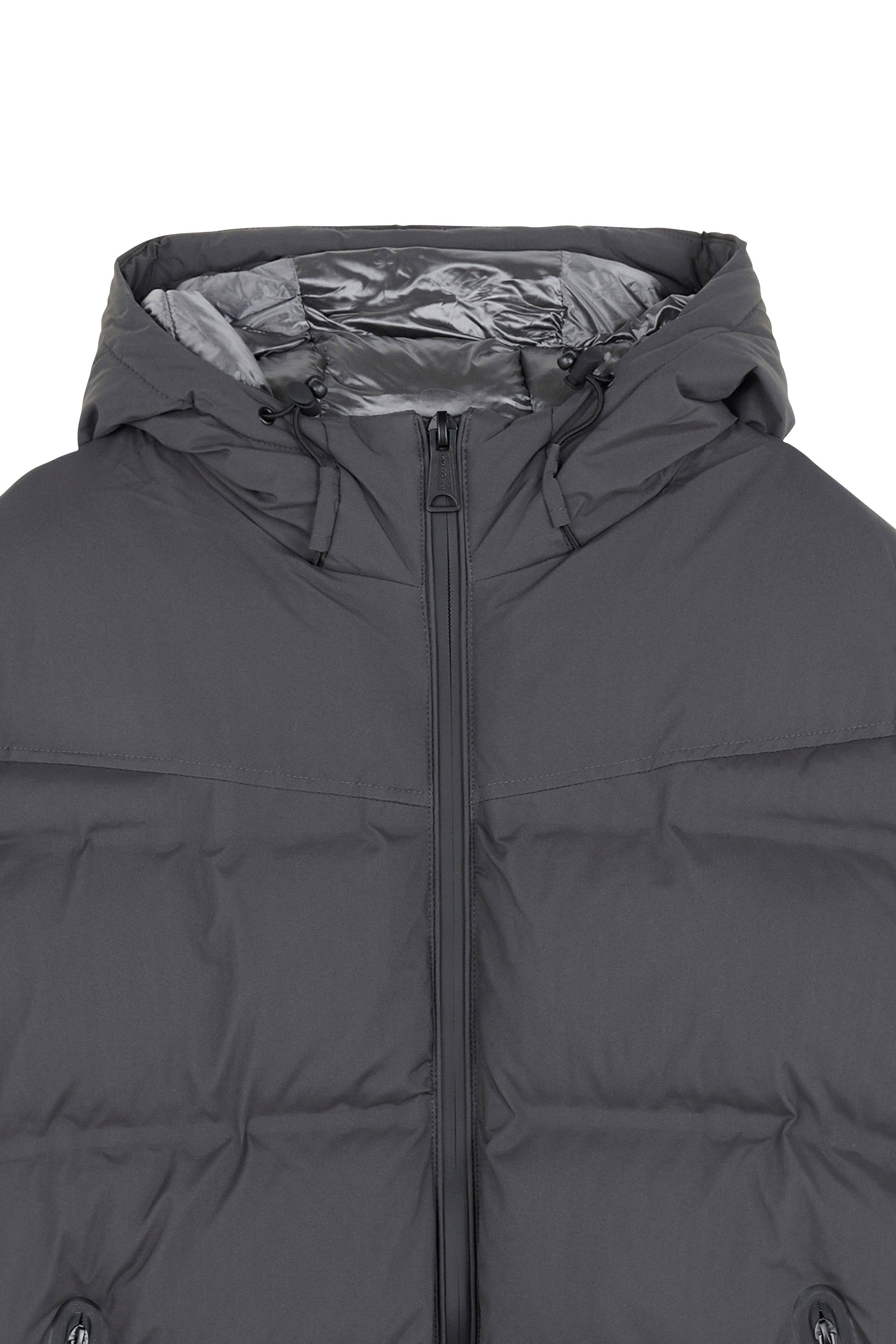Lightweight quilted padded jacket with high neck Grey