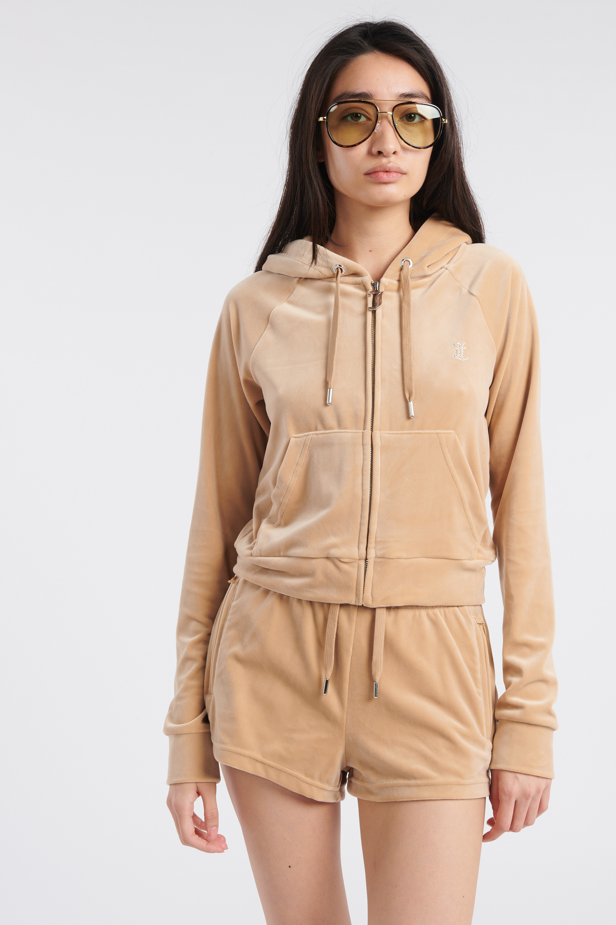 Hoodie zippé Beige