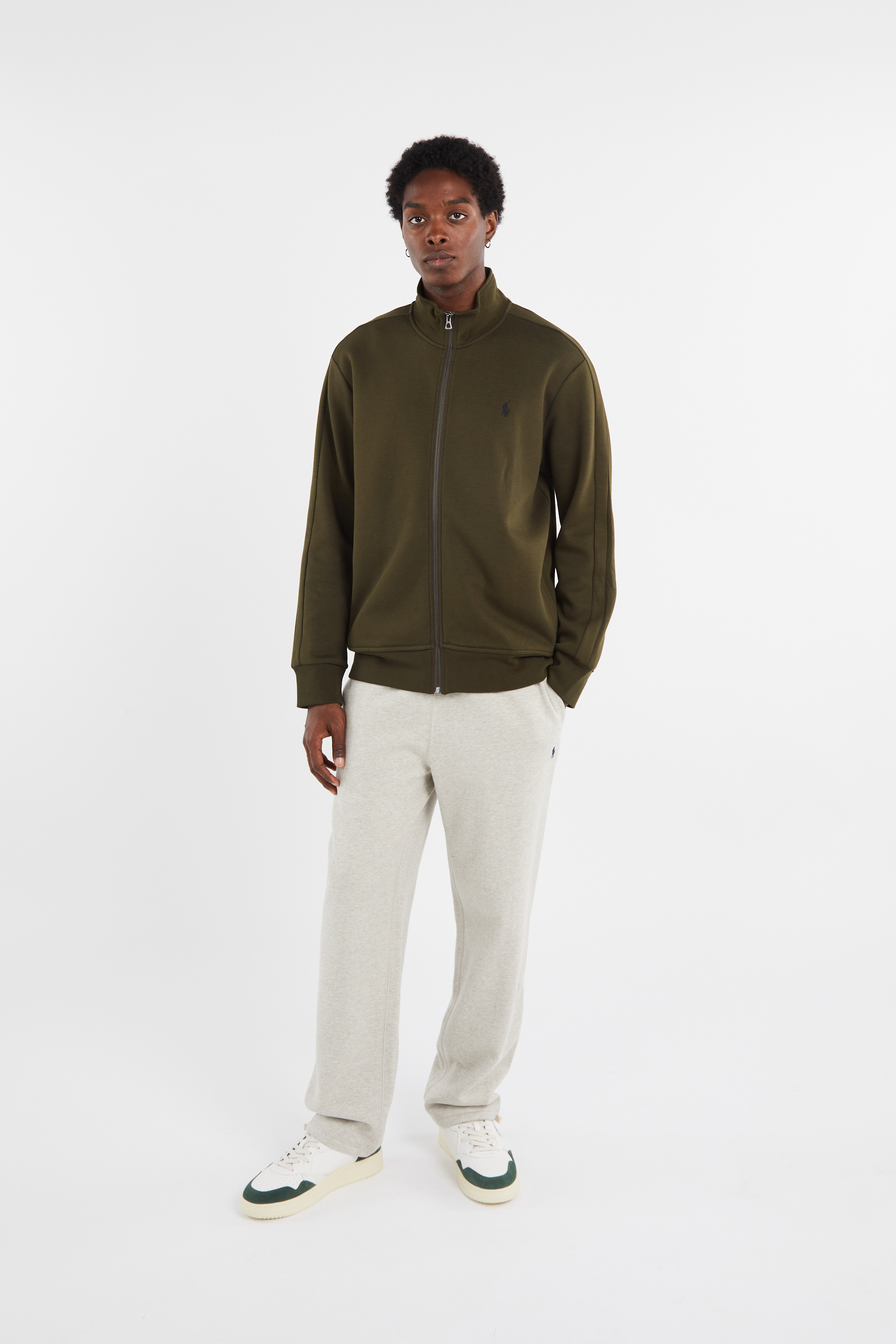 Sweatshirt zippé Kaki