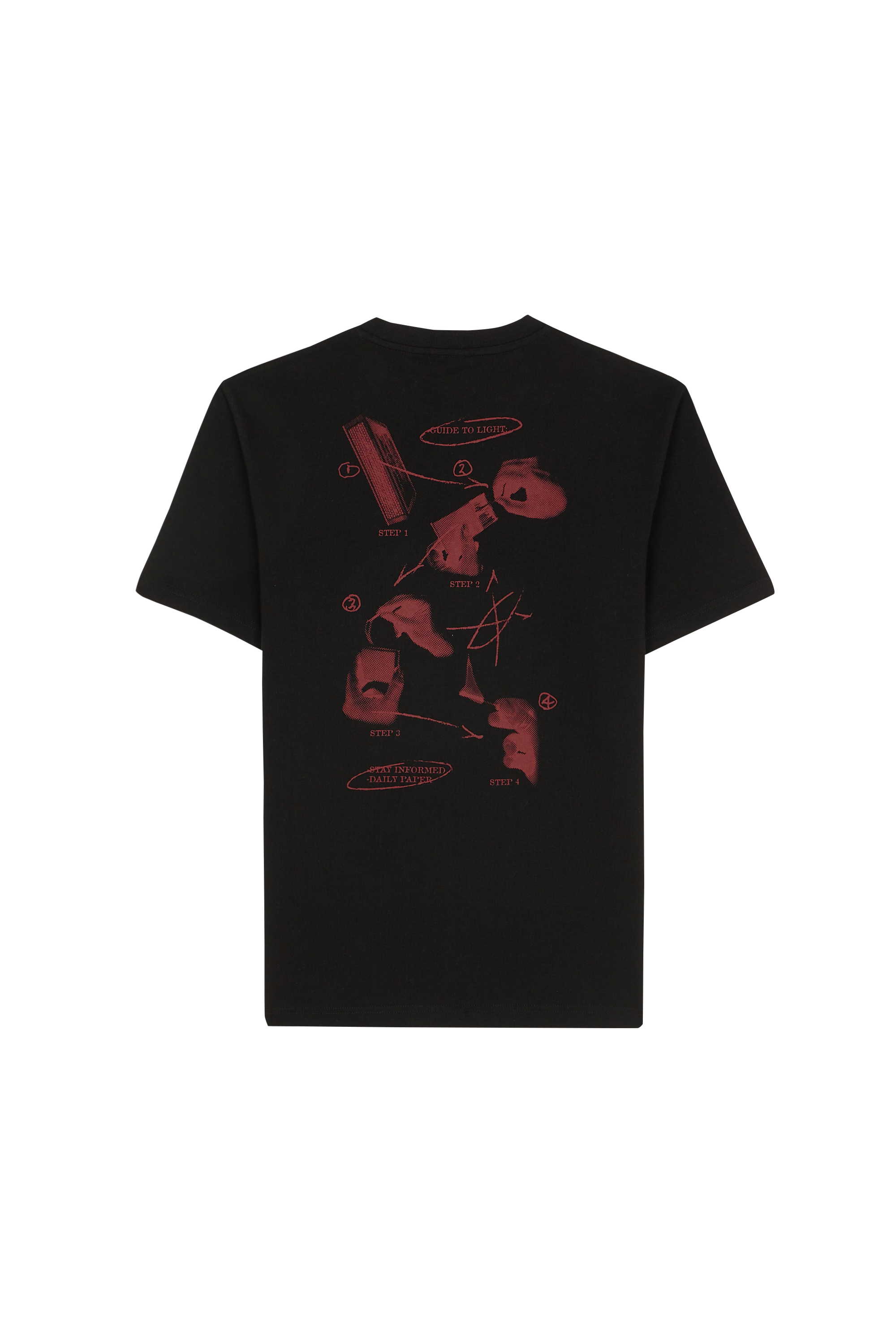 Regular-fit round-neck cotton T-shirt Black