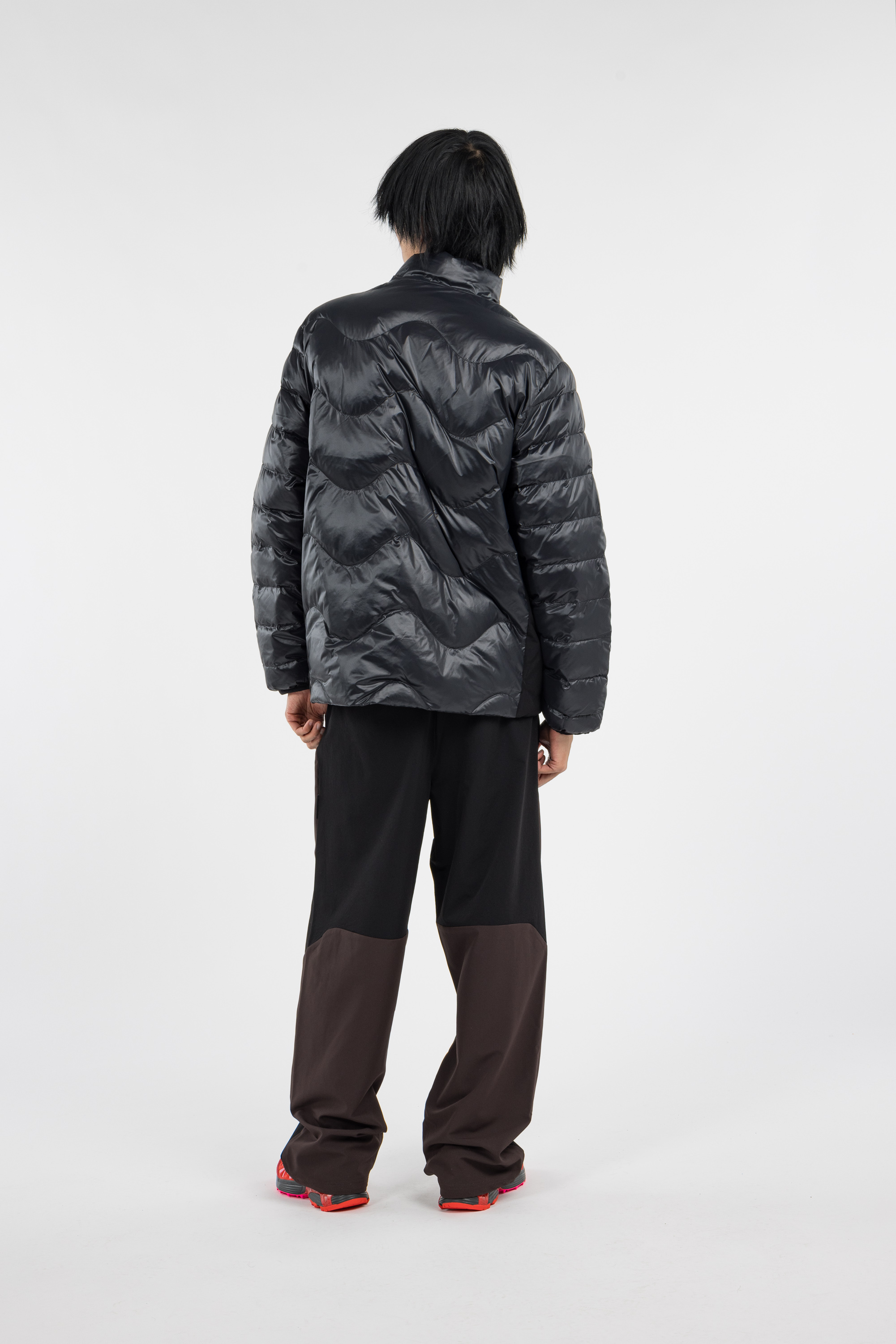 Lightweight quilted padded jacket with high neck Black
