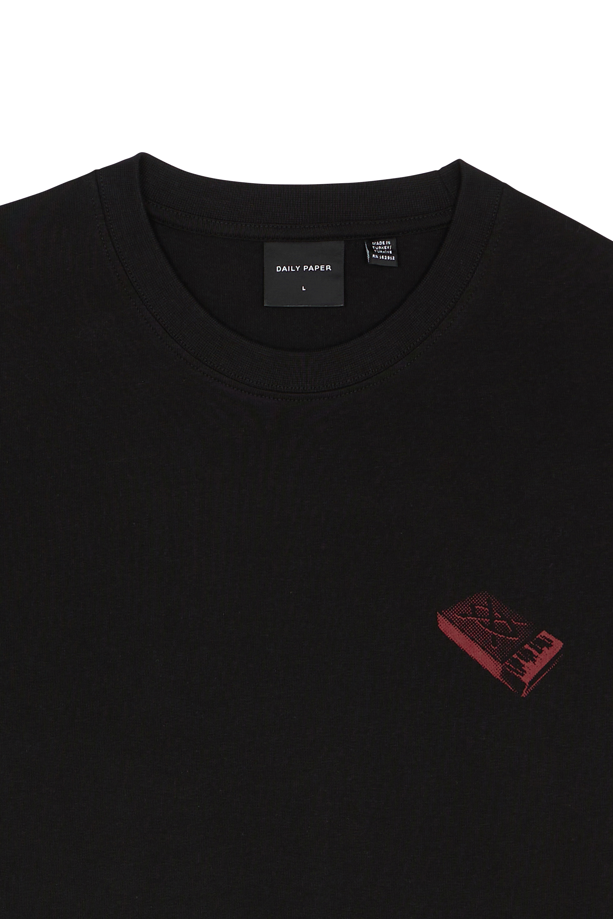 Regular-fit round-neck cotton T-shirt Black