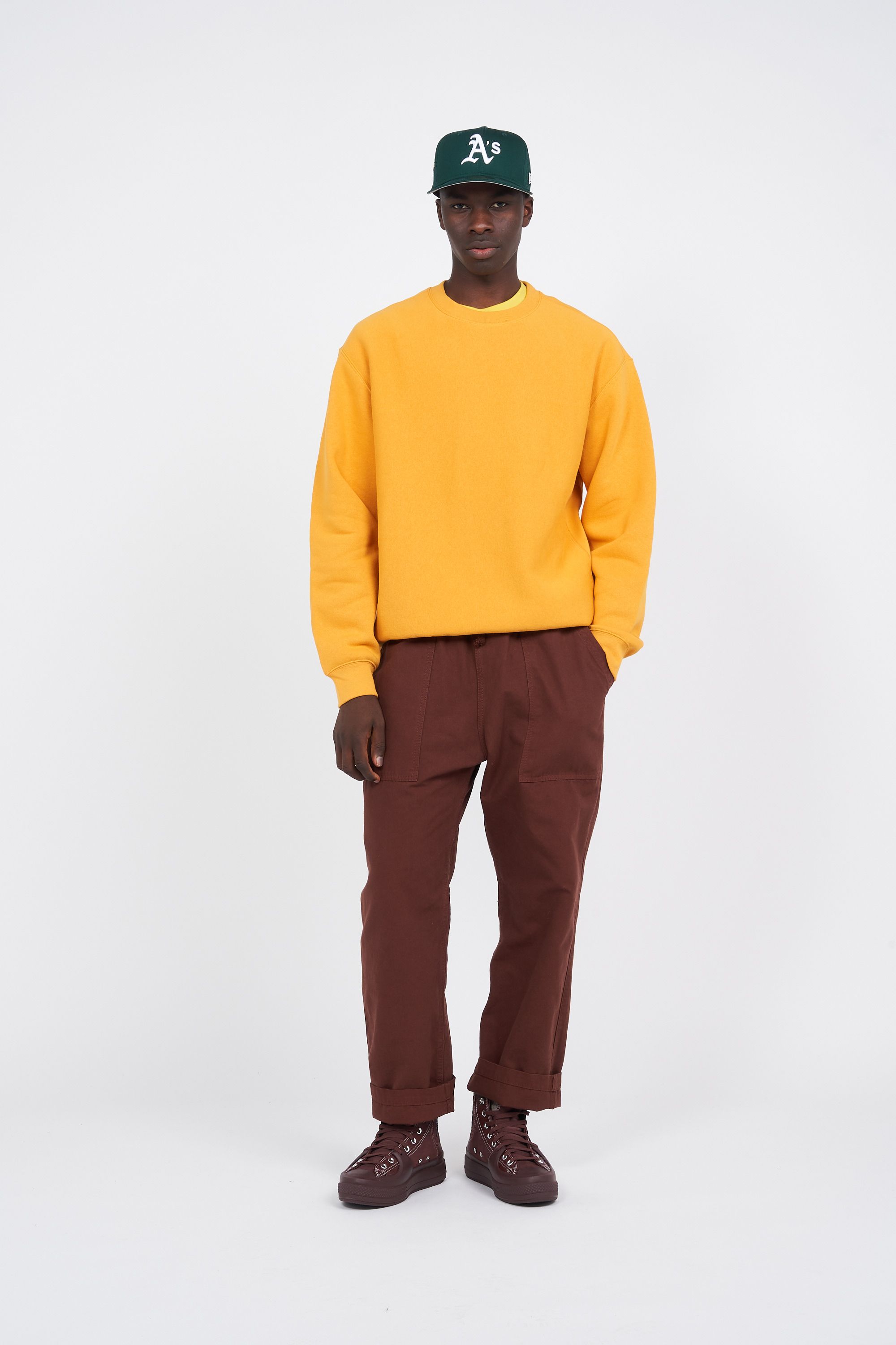 Champion yellow sweatshirt best sale