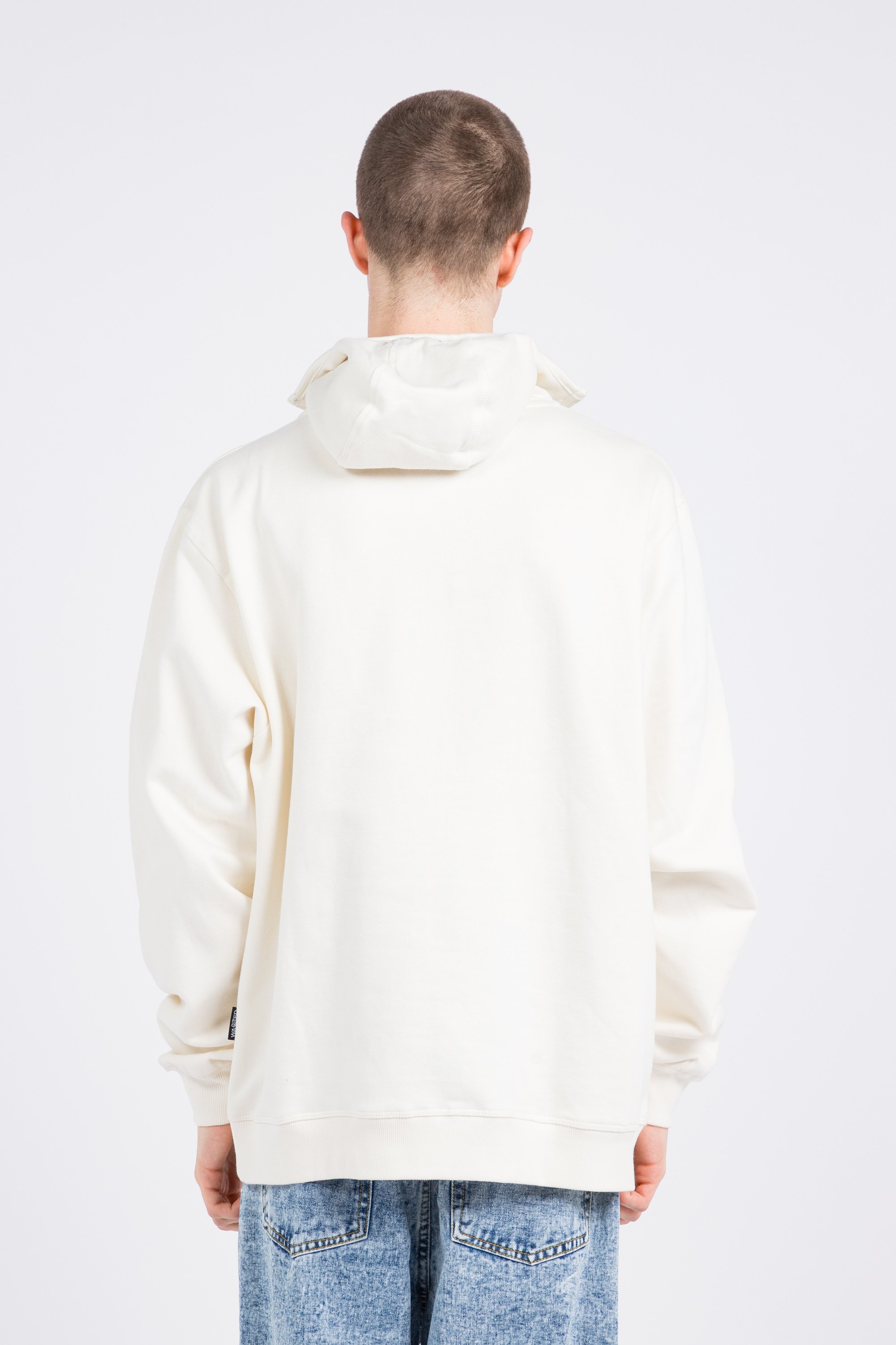 Zippered hoodie Beige