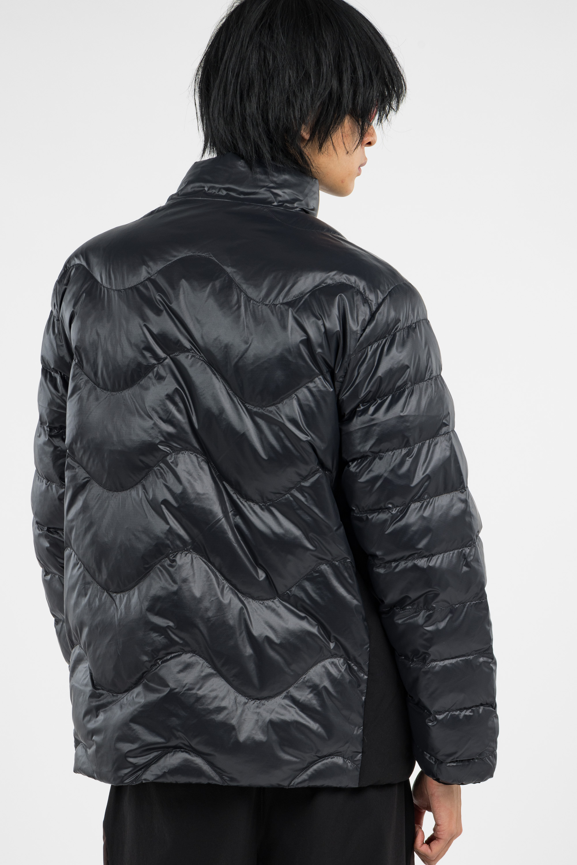 Lightweight quilted padded jacket with high neck Black