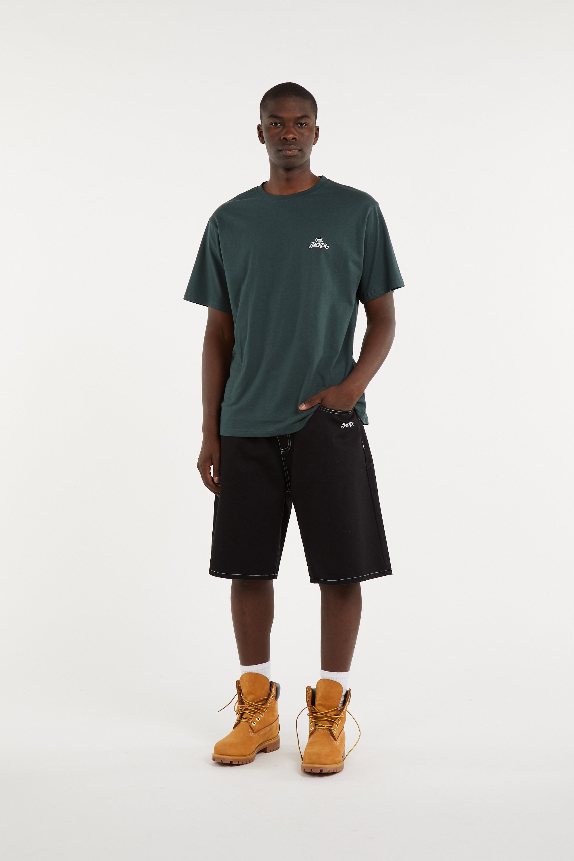 Tee-shirt col rond coton | Vert JACKER Homme