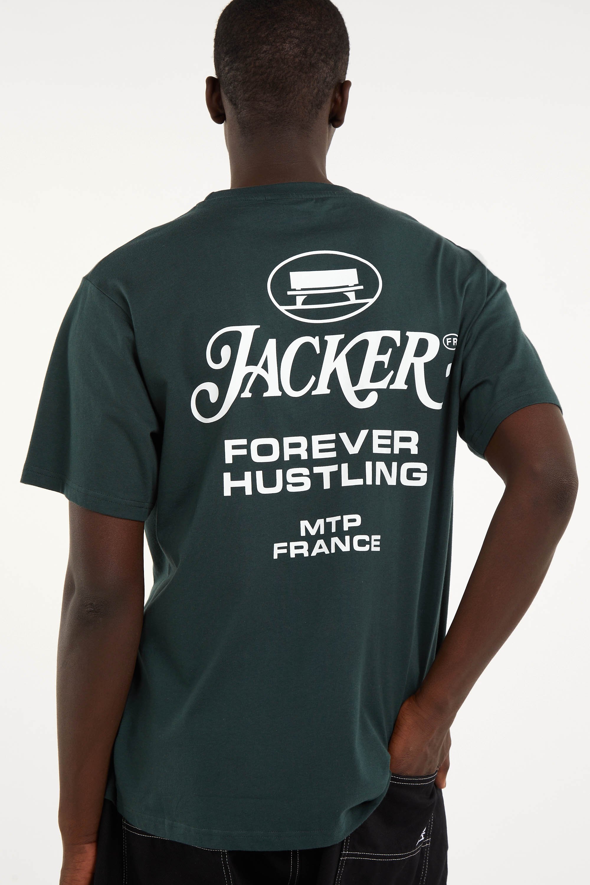 Tee-shirt col rond coton | Vert JACKER Homme