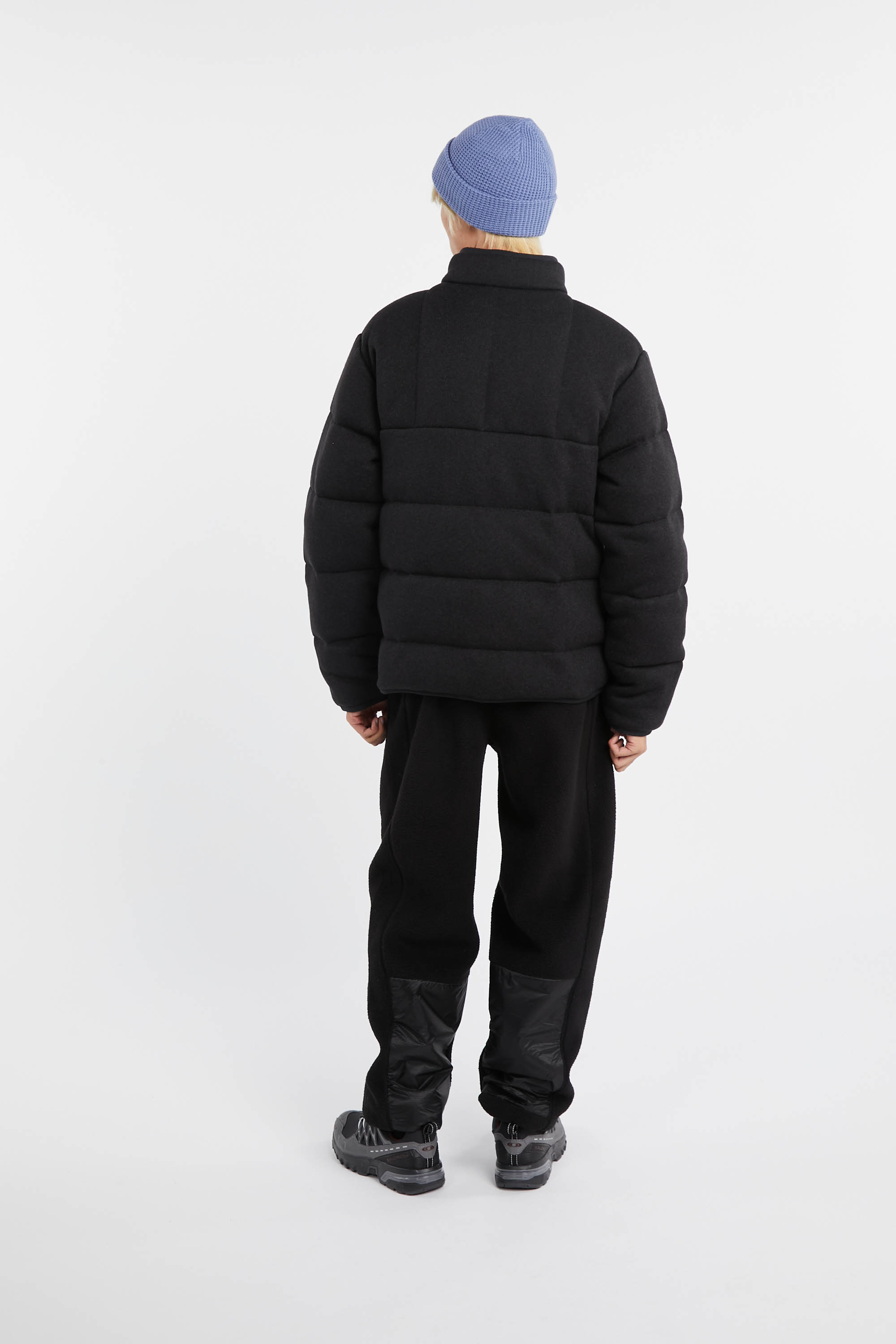 Lightweight quilted padded jacket with high neck Black