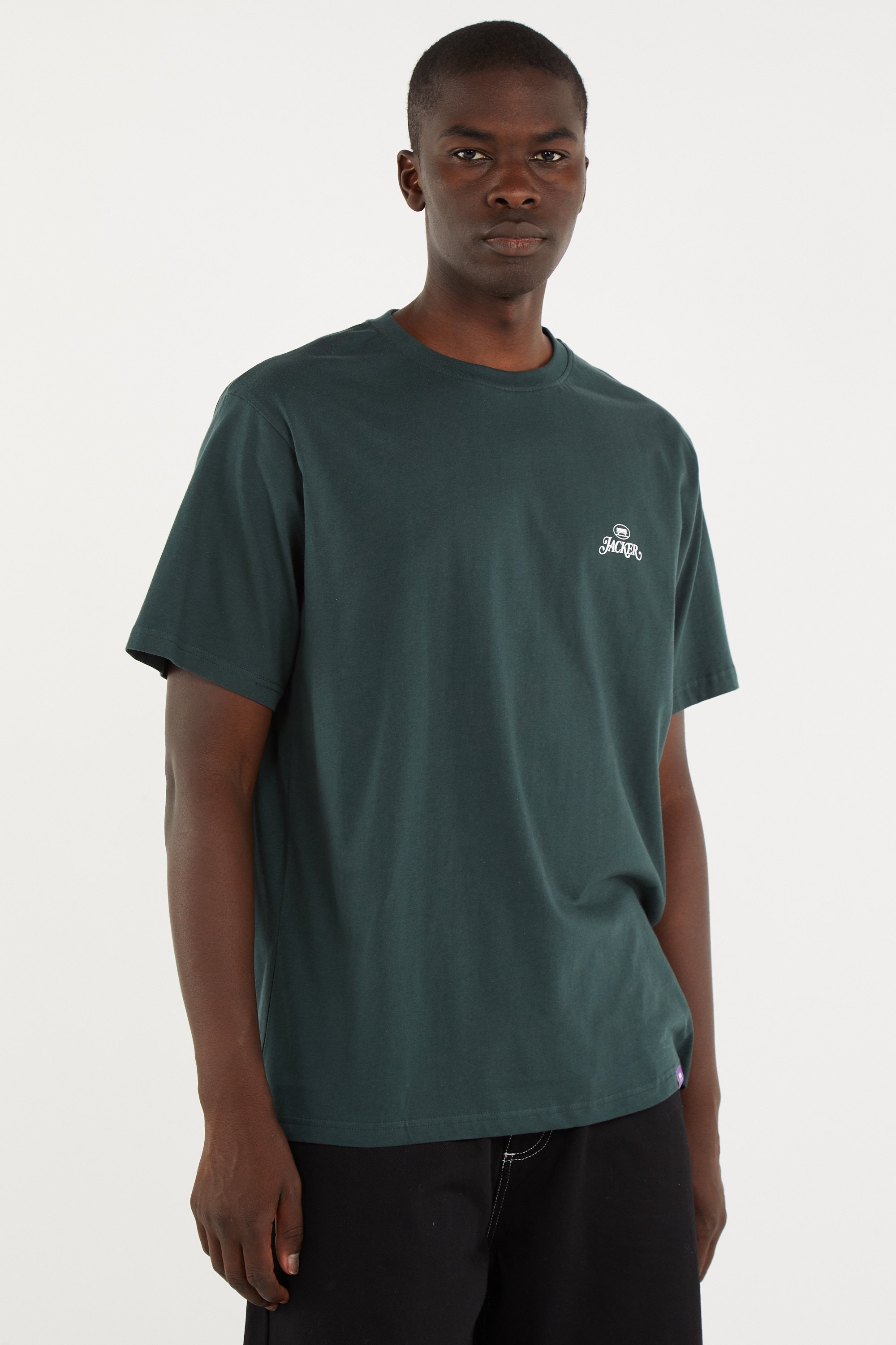 Tee-shirt col rond coton | Vert JACKER Homme