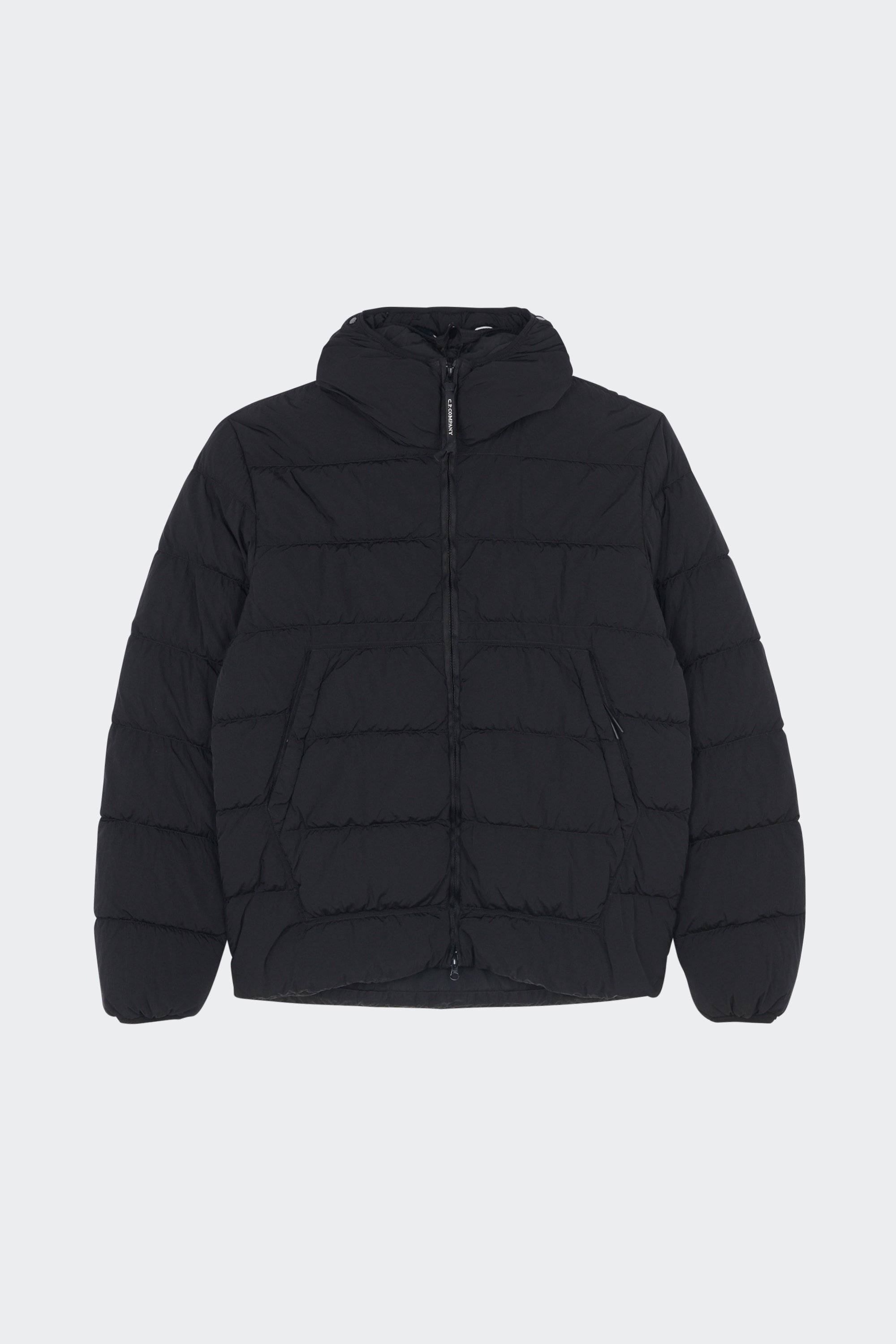 Lightweight quilted padded jacket with high neck | Black by C.P. COMPANY Lightweight quilted padded jacket with high neck Black