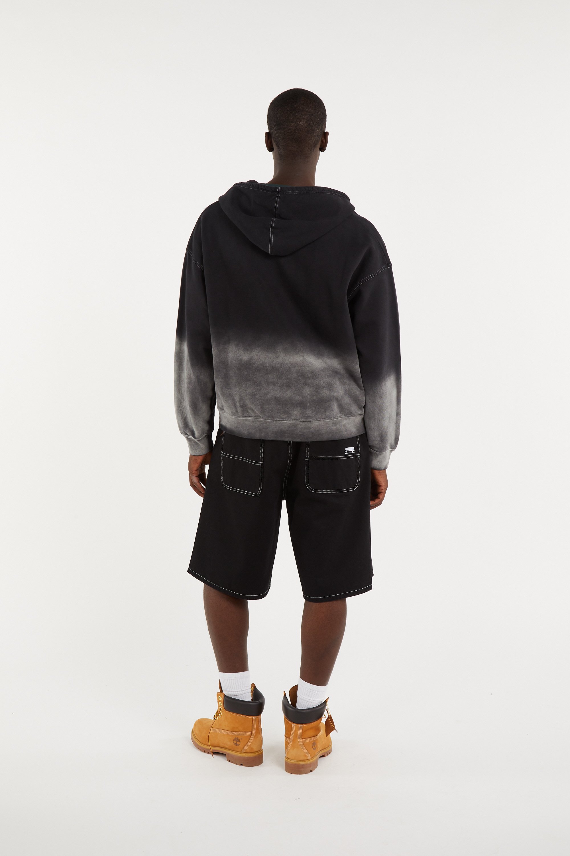 Zipped plain hooded sweatshirt | Black JACKER Men