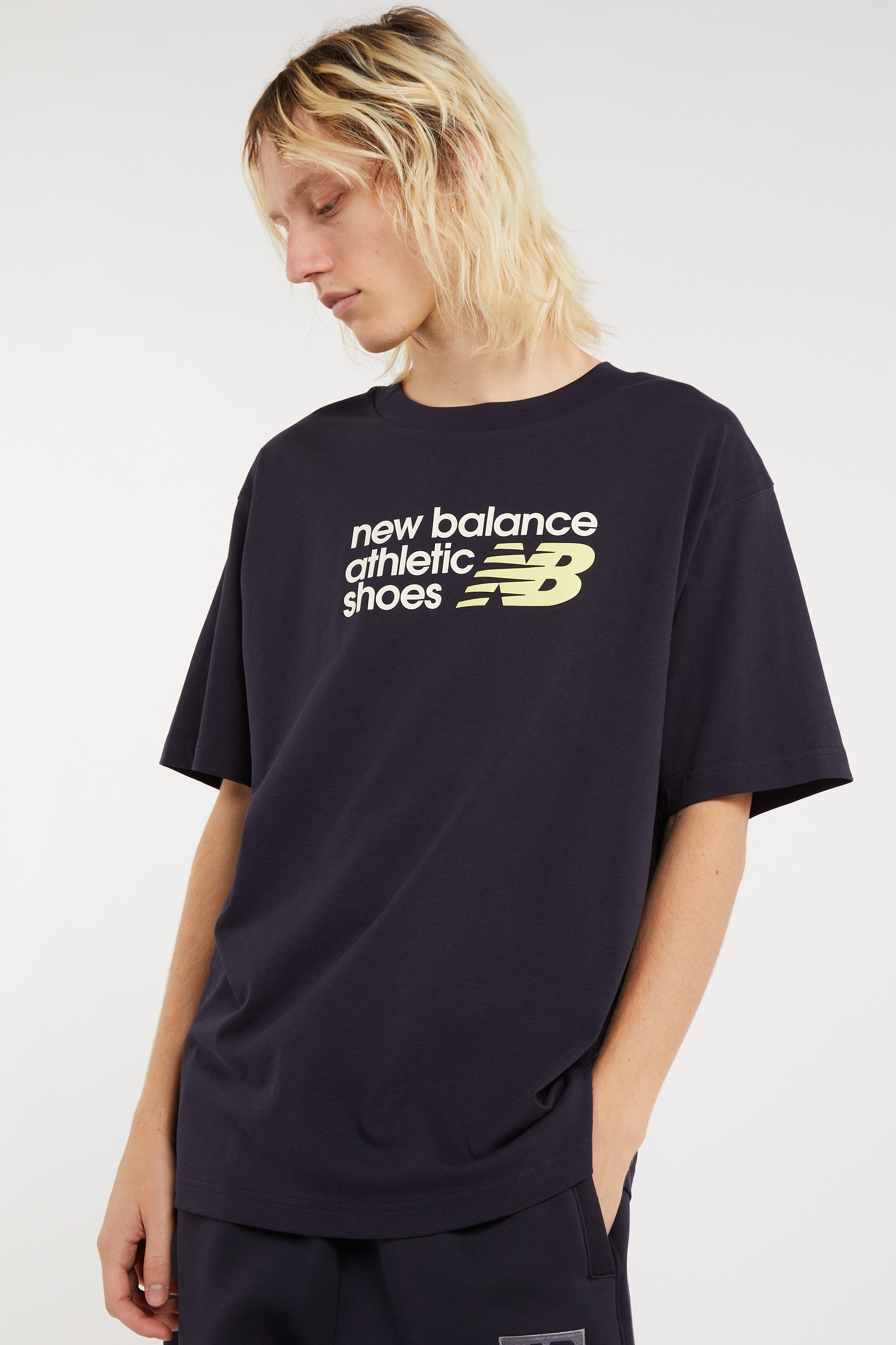 Regular-fit round-neck cotton T-shirt | Blue NEW BALANCE Men