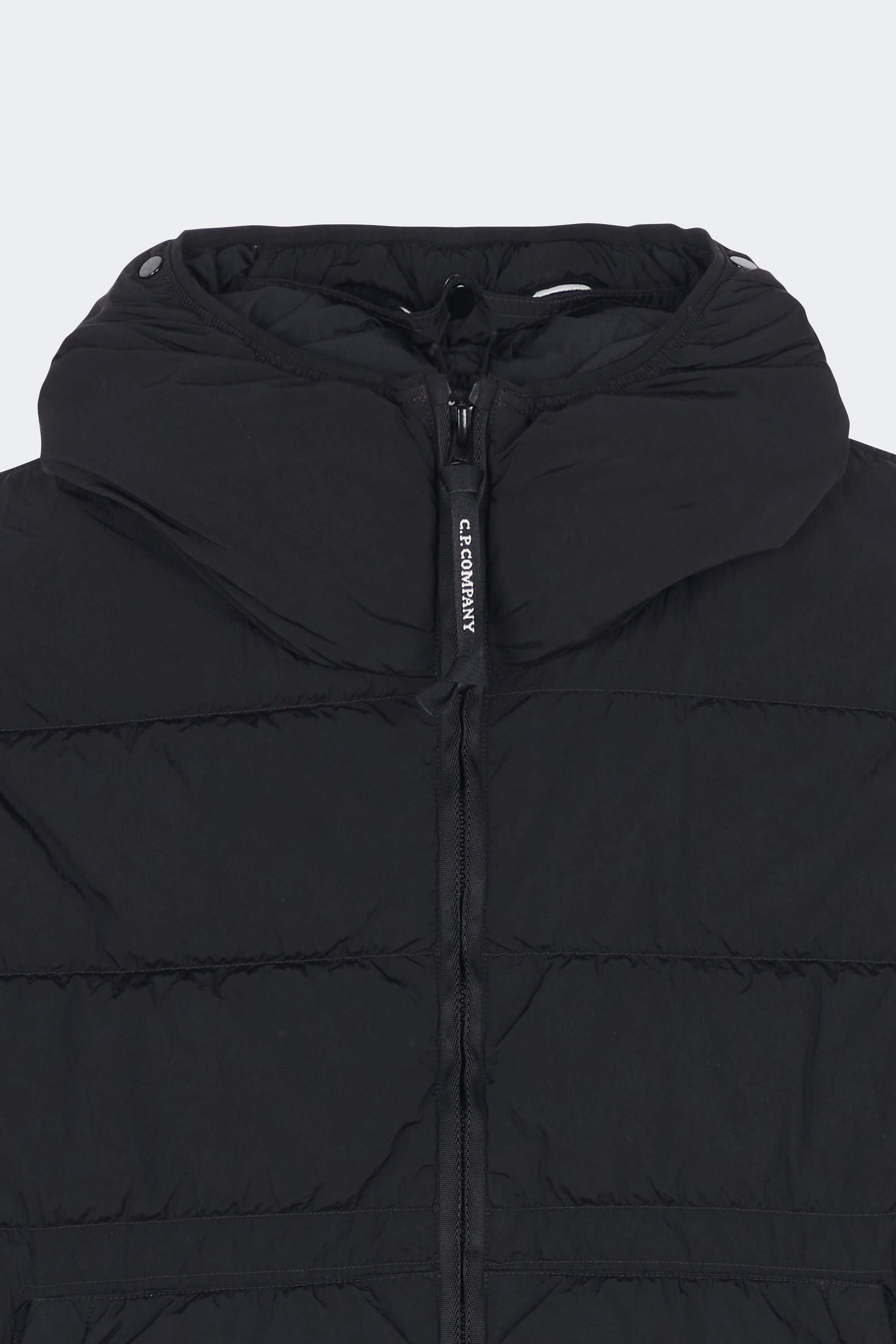 Lightweight quilted padded jacket with high neck | Black by C.P. COMPANY Lightweight quilted padded jacket with high neck Black