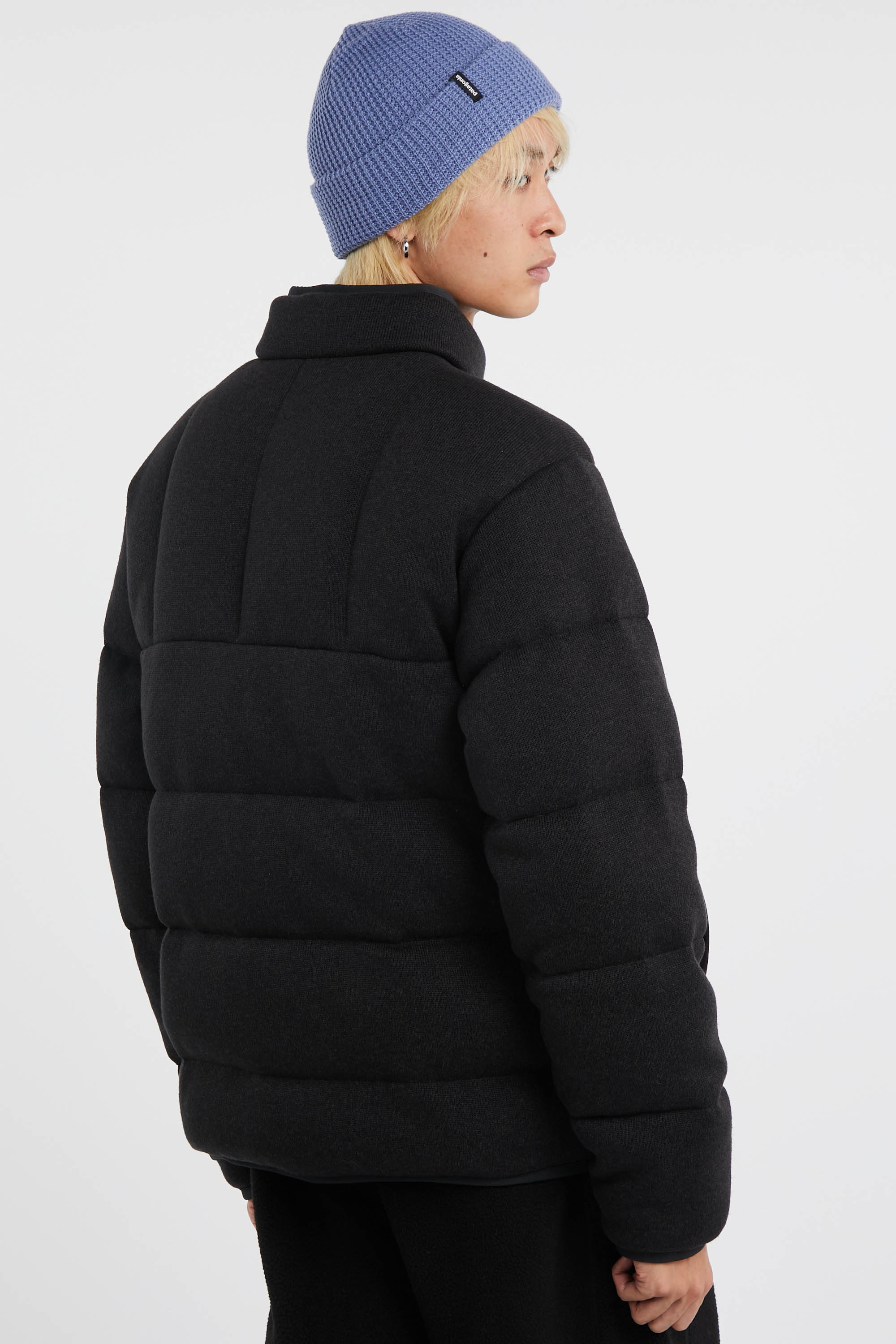 Lightweight quilted padded jacket with high neck Black