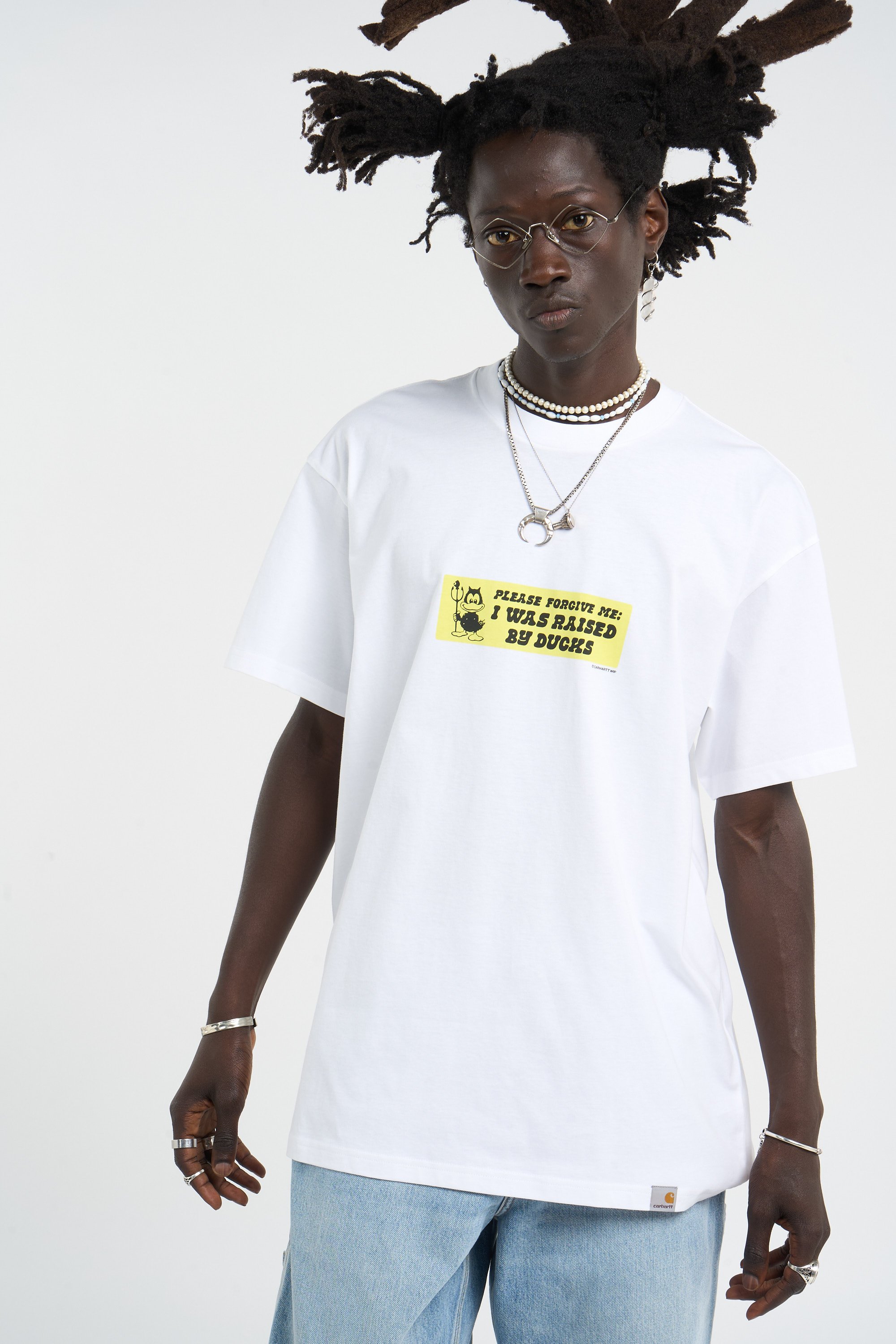 Regular-fit round-neck cotton T-shirt | White CARHARTT WIP Men