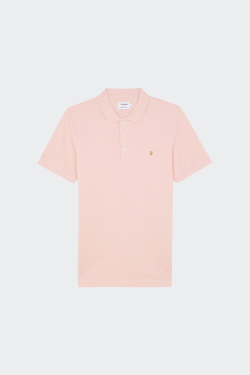 FARAH Polo à manches courtes en coton bio Rose