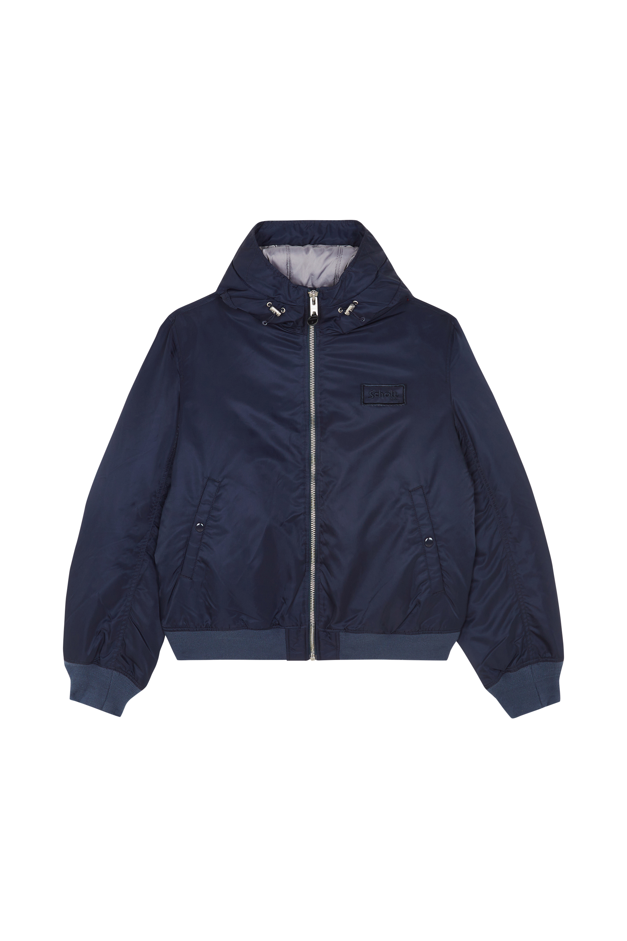 Lightweight quilted padded jacket with high neck Blue