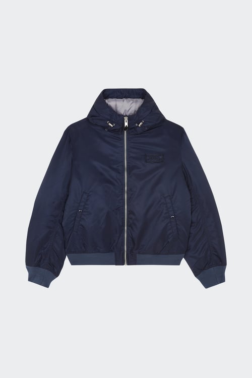 SCHOTT Lightweight quilted padded jacket with high neck Blue