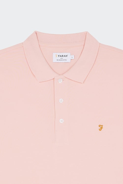 FARAH Polo à manches courtes en coton bio Rose