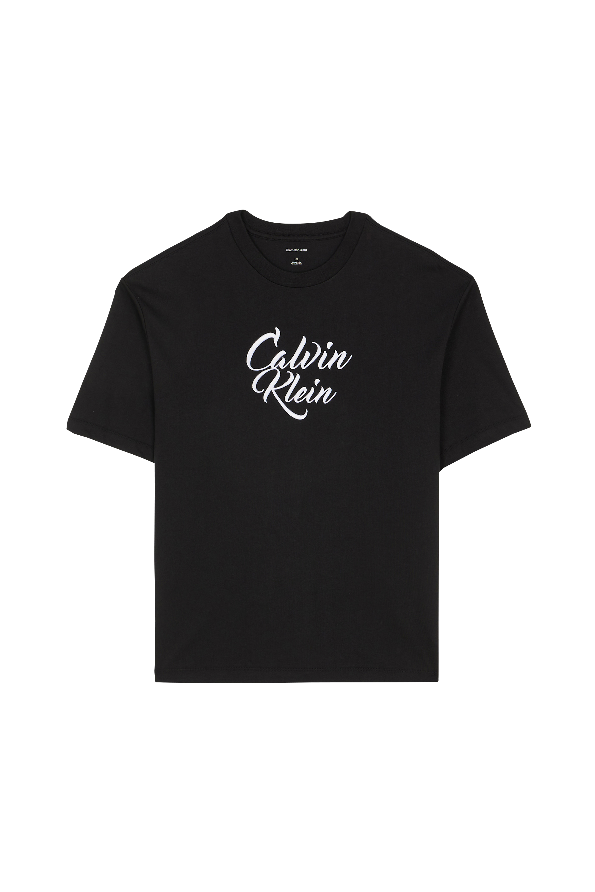 Regular-fit round-neck cotton T-shirt Black