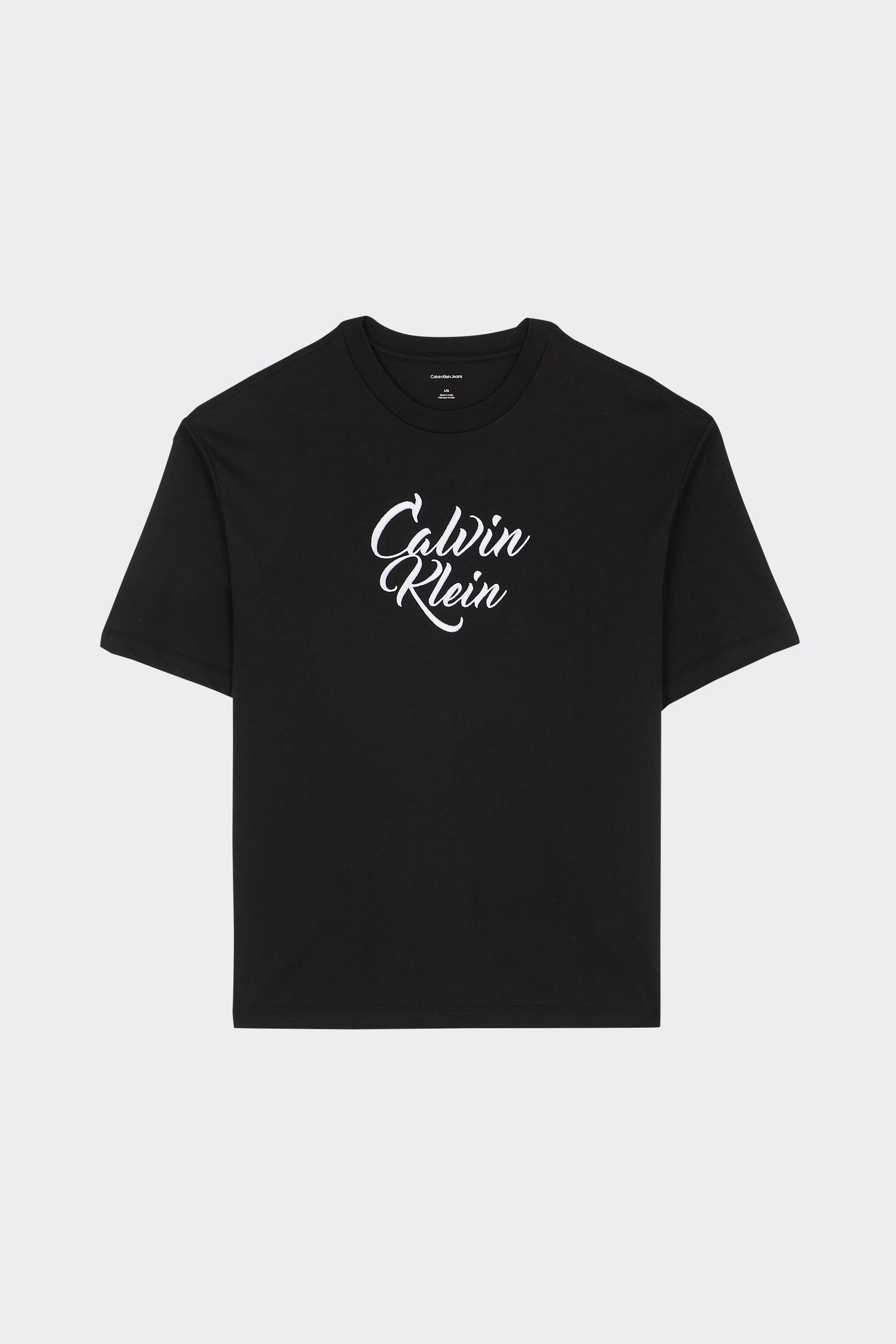 Regular-fit round-neck cotton T-shirt | Black by CALVIN KLEIN Regular-fit round-neck cotton T-shirt Black