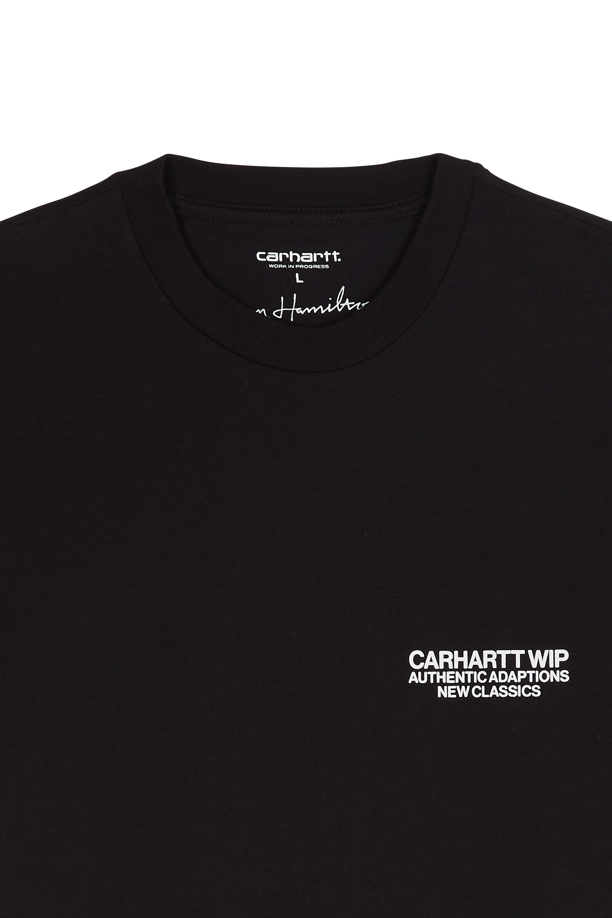 Regular-fit round-neck cotton T-shirt Black