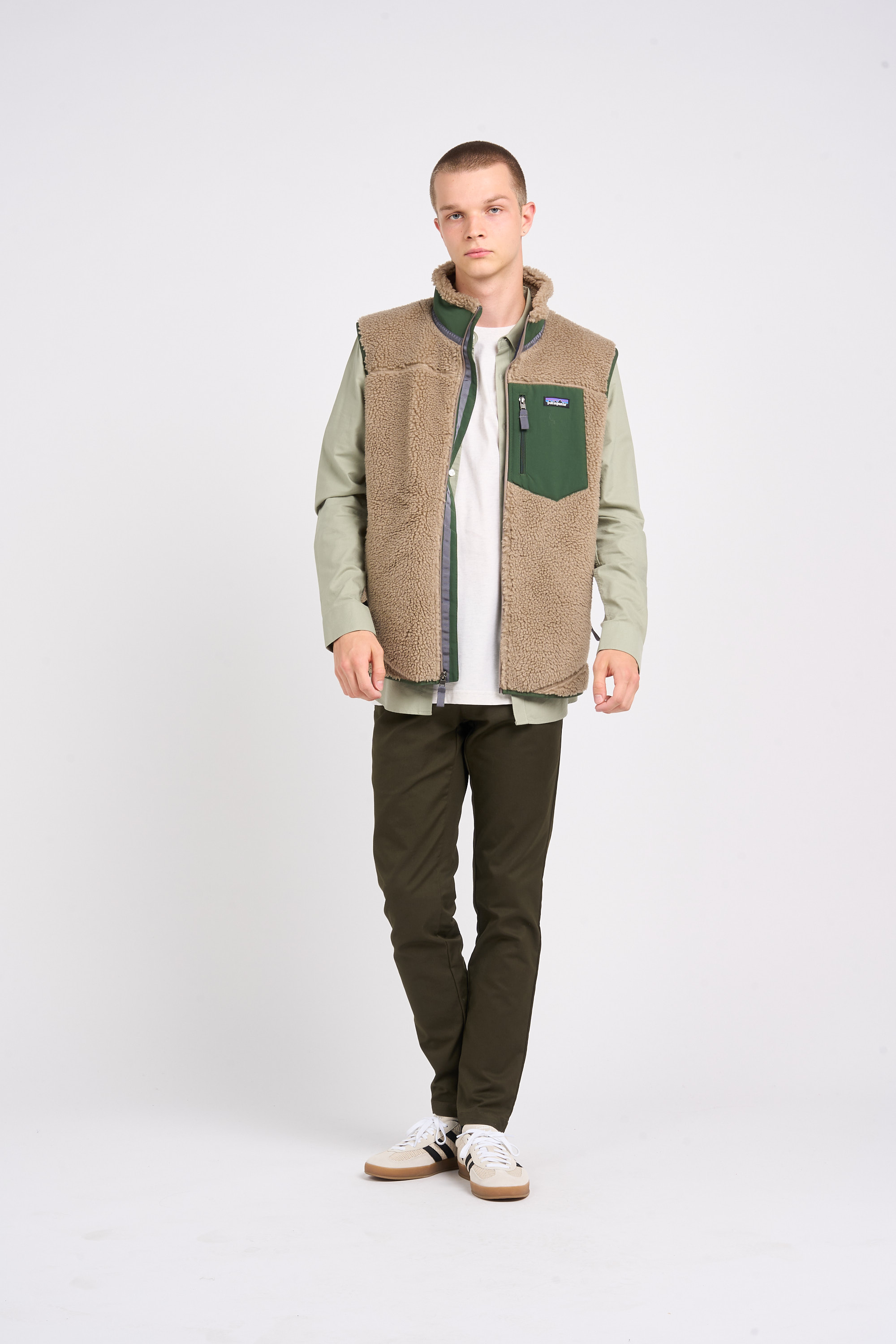 Gilet sans manches en sherpa Gris