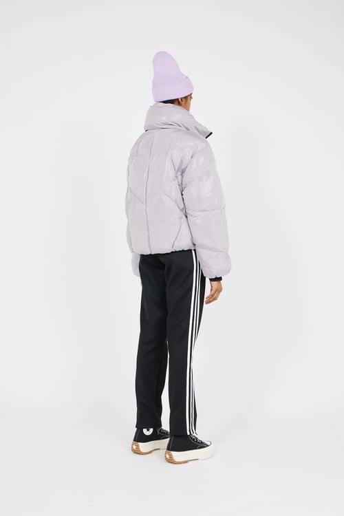 KRAKATAU Lightweight quilted padded jacket with high neck Purple
