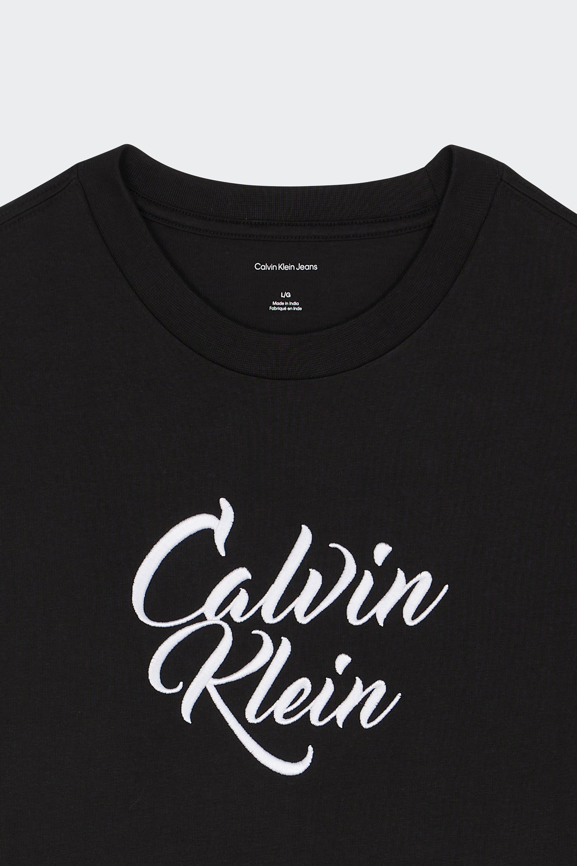 Regular-fit round-neck cotton T-shirt | Black by CALVIN KLEIN Regular-fit round-neck cotton T-shirt Black