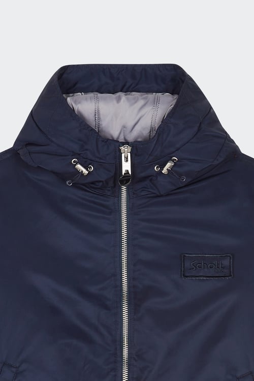 SCHOTT Lightweight quilted padded jacket with high neck Blue
