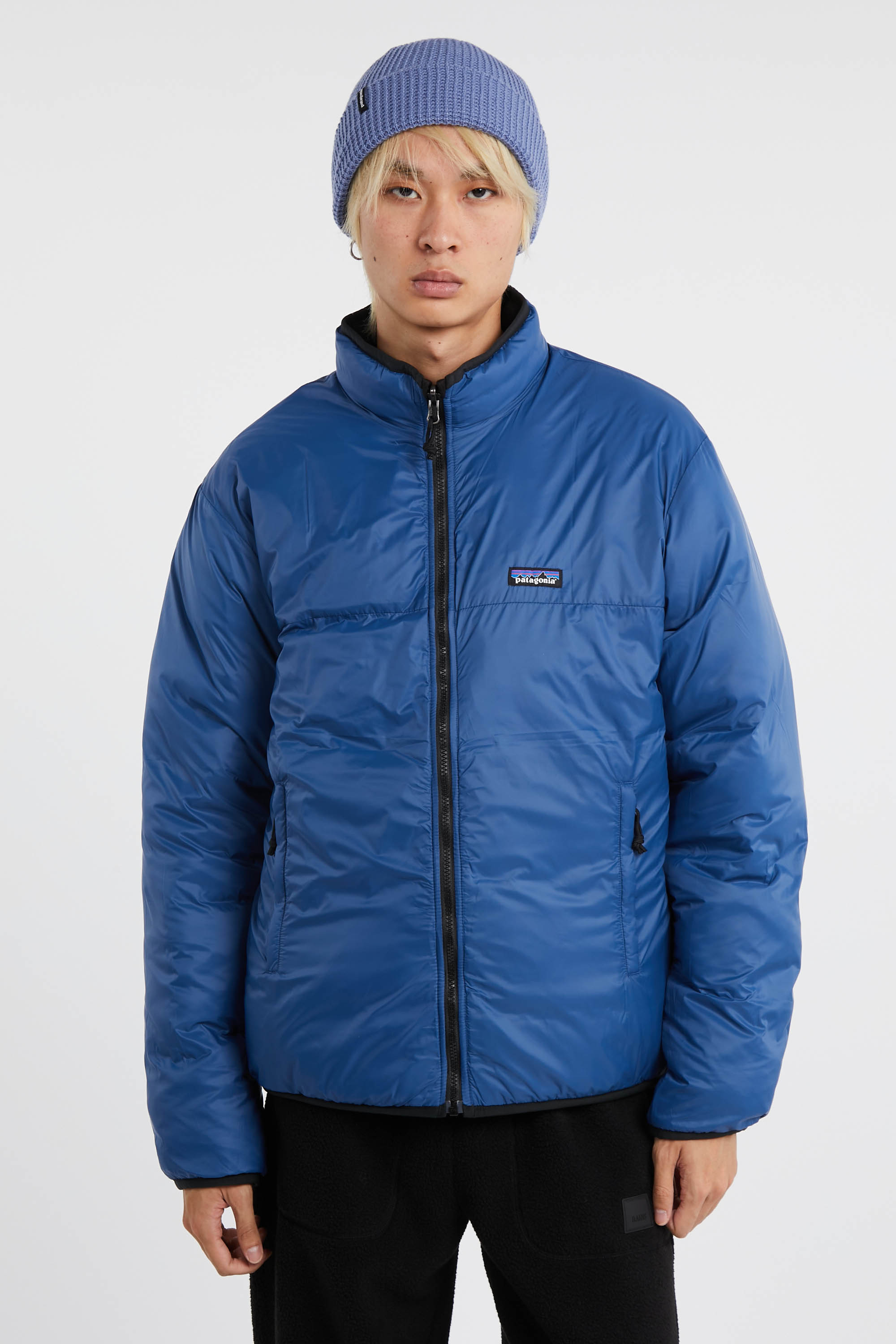 Lightweight quilted padded jacket with high neck Black