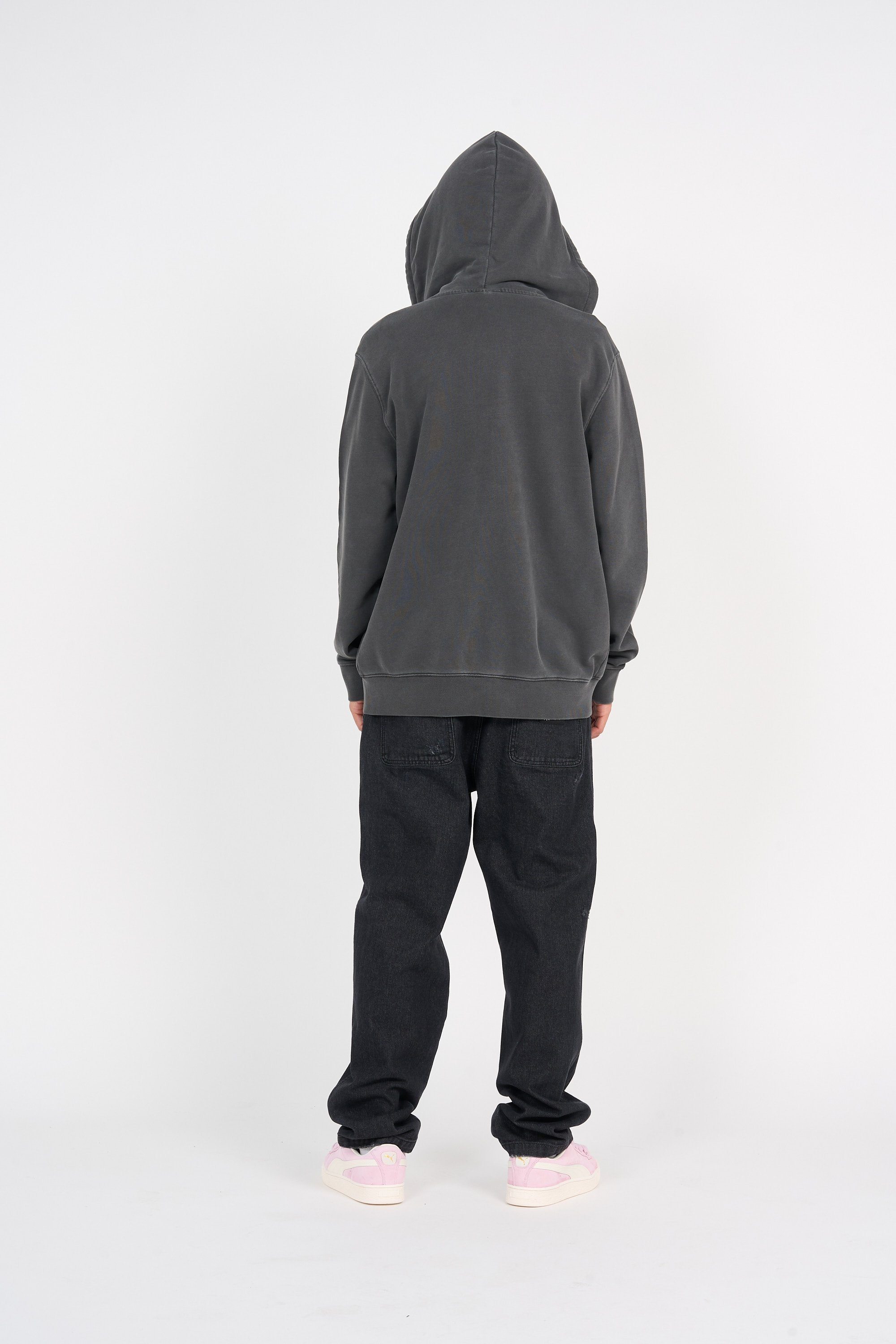 Zippered hoodie Black