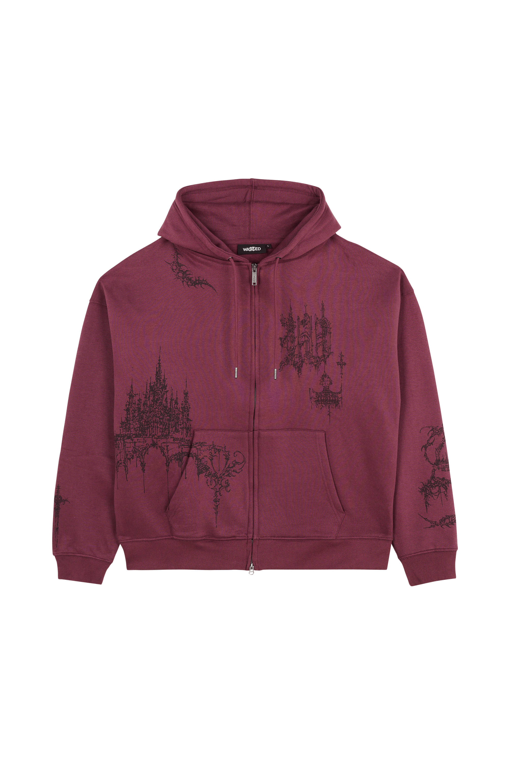 Hoodie zippé STRONGHOLD BOXY ZIP HOODIE Fudge burgundy