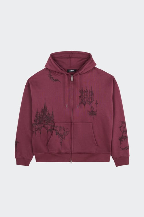 Hoodie zippé - Taille L Bordeaux