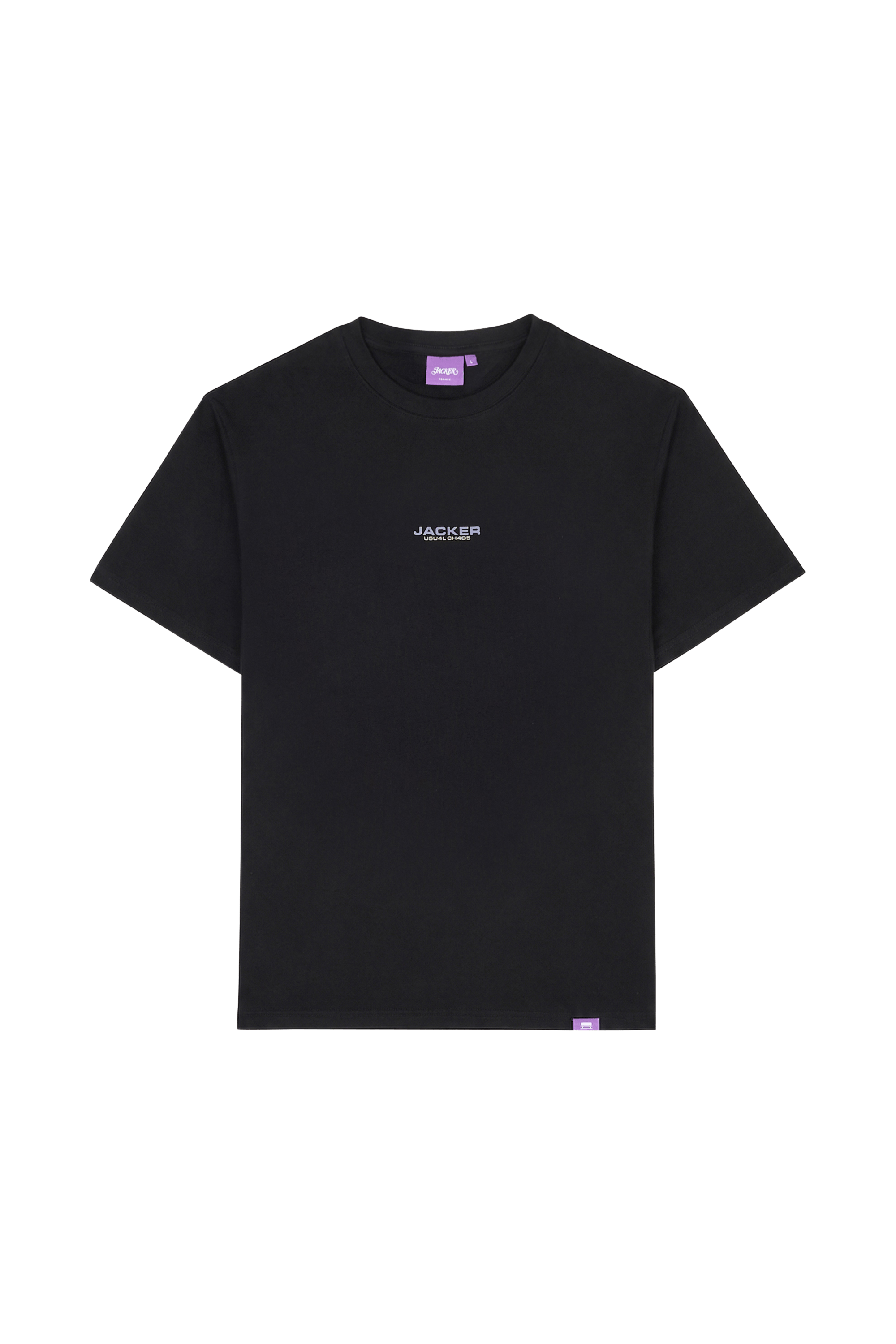 Regular-fit round-neck cotton T-shirt | Black JACKER Men