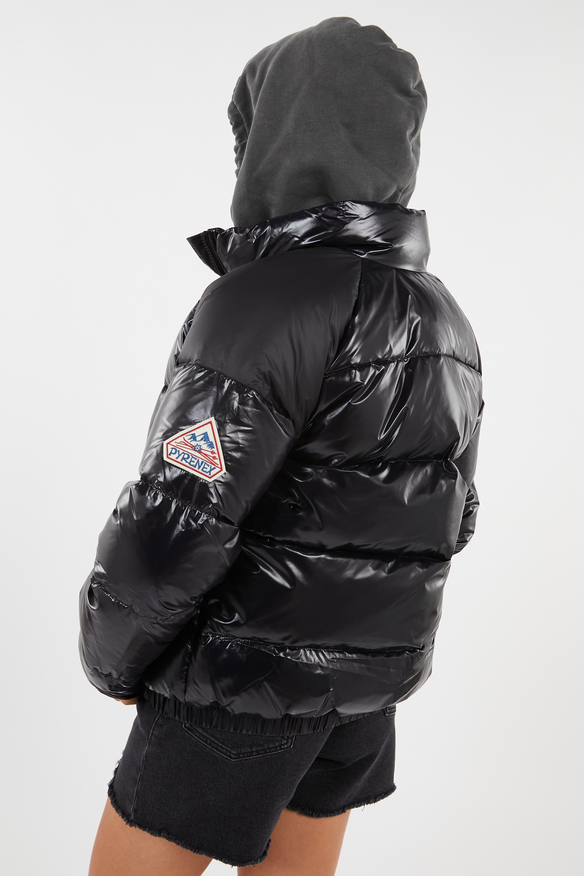 Lightweight quilted padded jacket with high neck Black