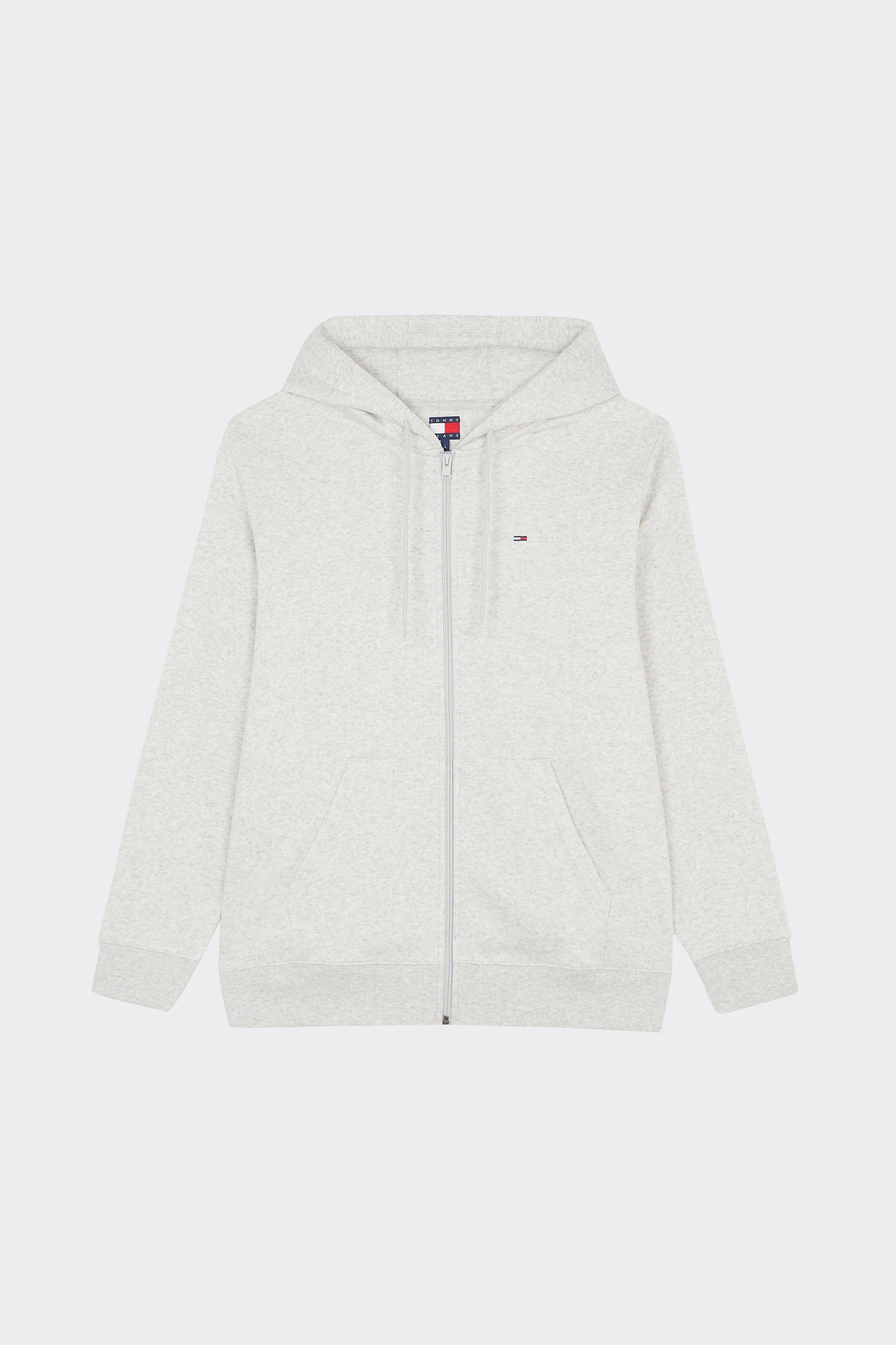 Regular-fit zip-up cotton-blend hoodie with Pony Player | Grey by TOMMY JEANS Regular-fit zip-up cotton-blend hoodie with Pony Player Grey