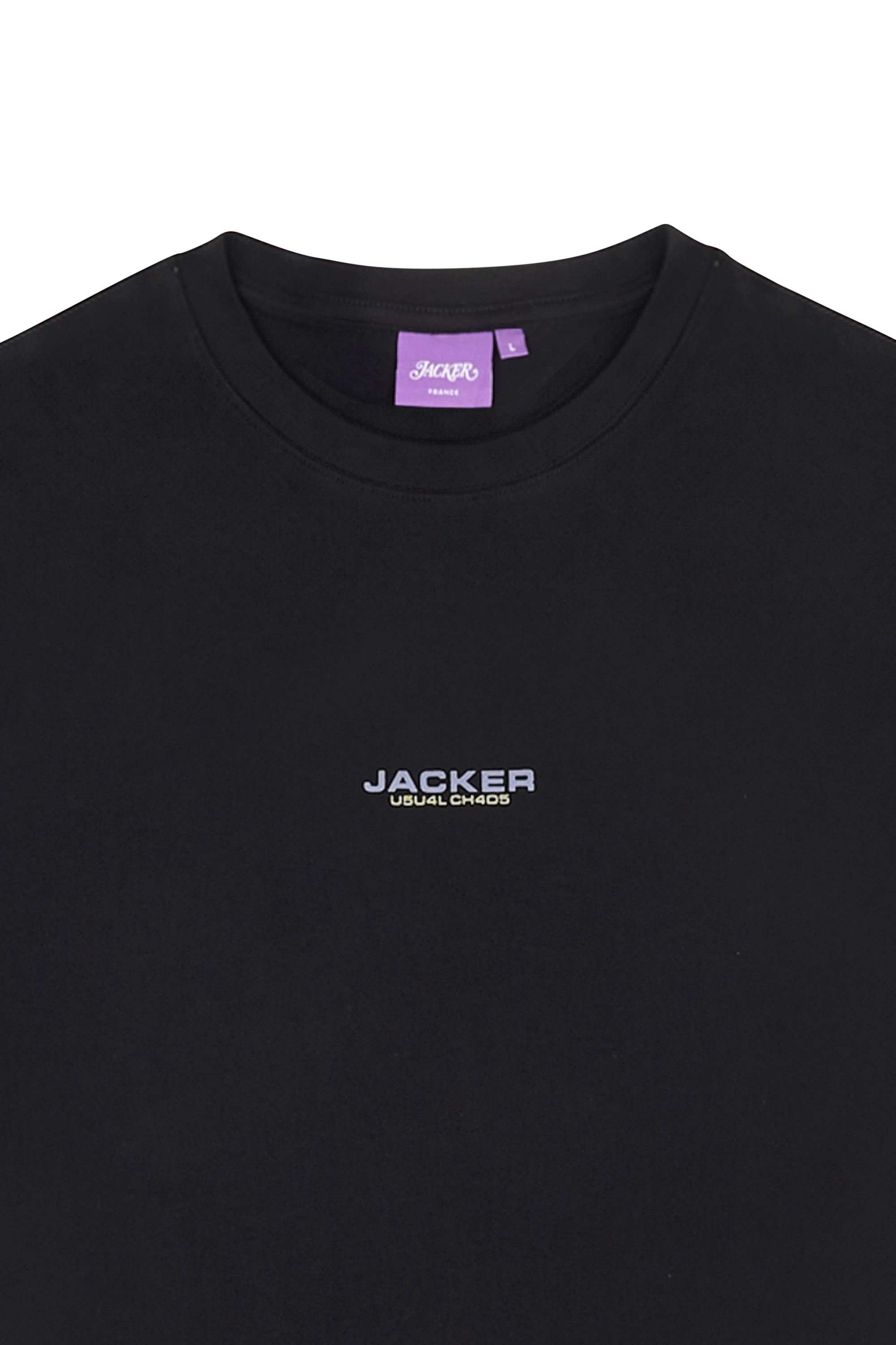 Regular-fit round-neck cotton T-shirt | Black JACKER Men