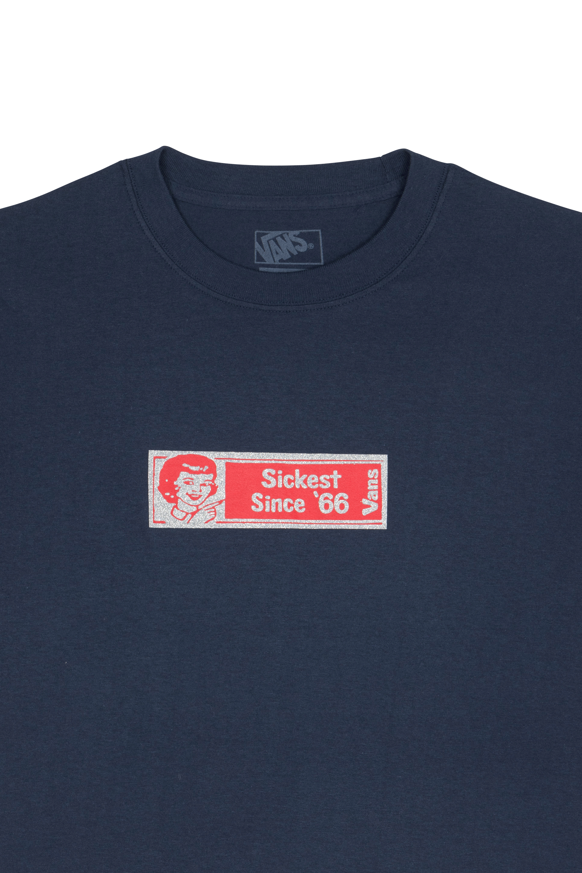 Regular-fit round-neck cotton T-shirt | Blue VANS Men