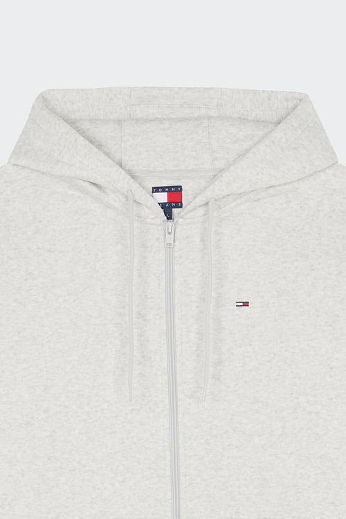TOMMY JEANS Regular-fit zip-up cotton-blend hoodie with Pony Player Grey