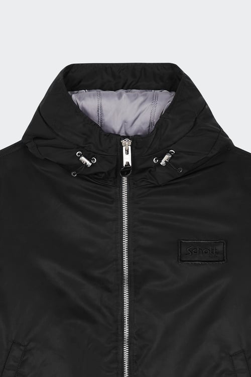 SCHOTT Lightweight quilted padded jacket with high neck Black