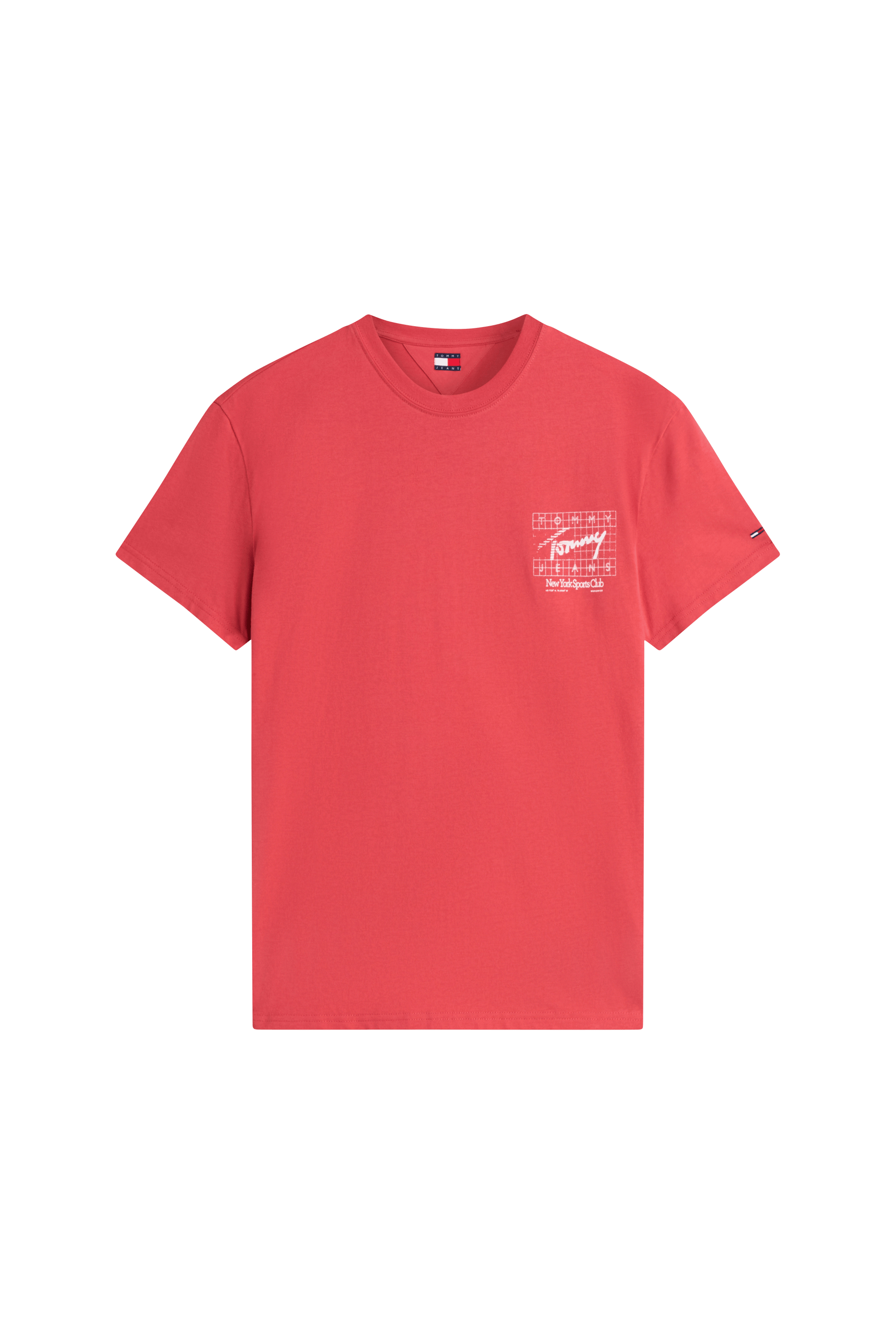 Regular-fit round-neck cotton T-shirt REG SIGN FLAG Anthem red