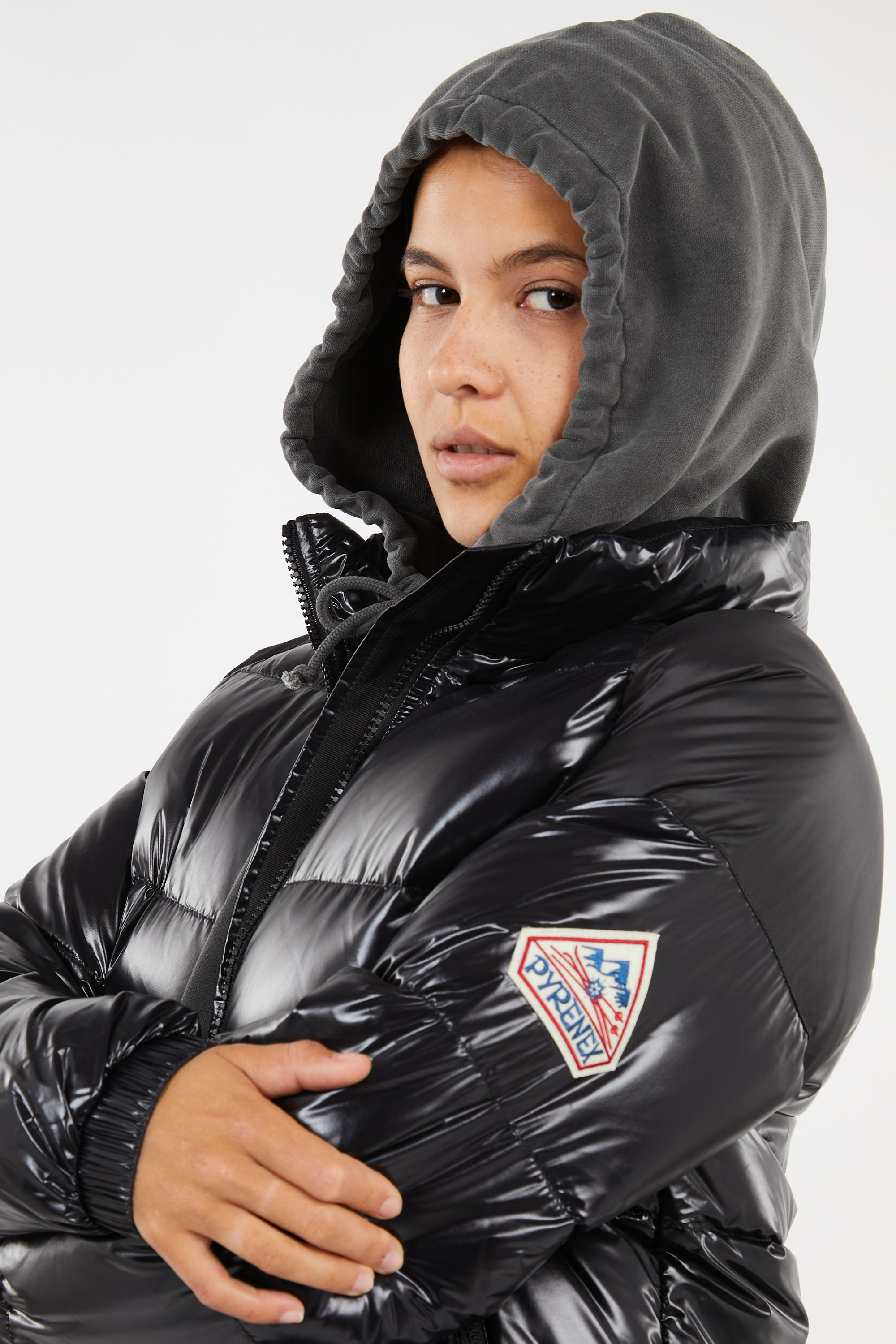 Lightweight quilted padded jacket with high neck Black