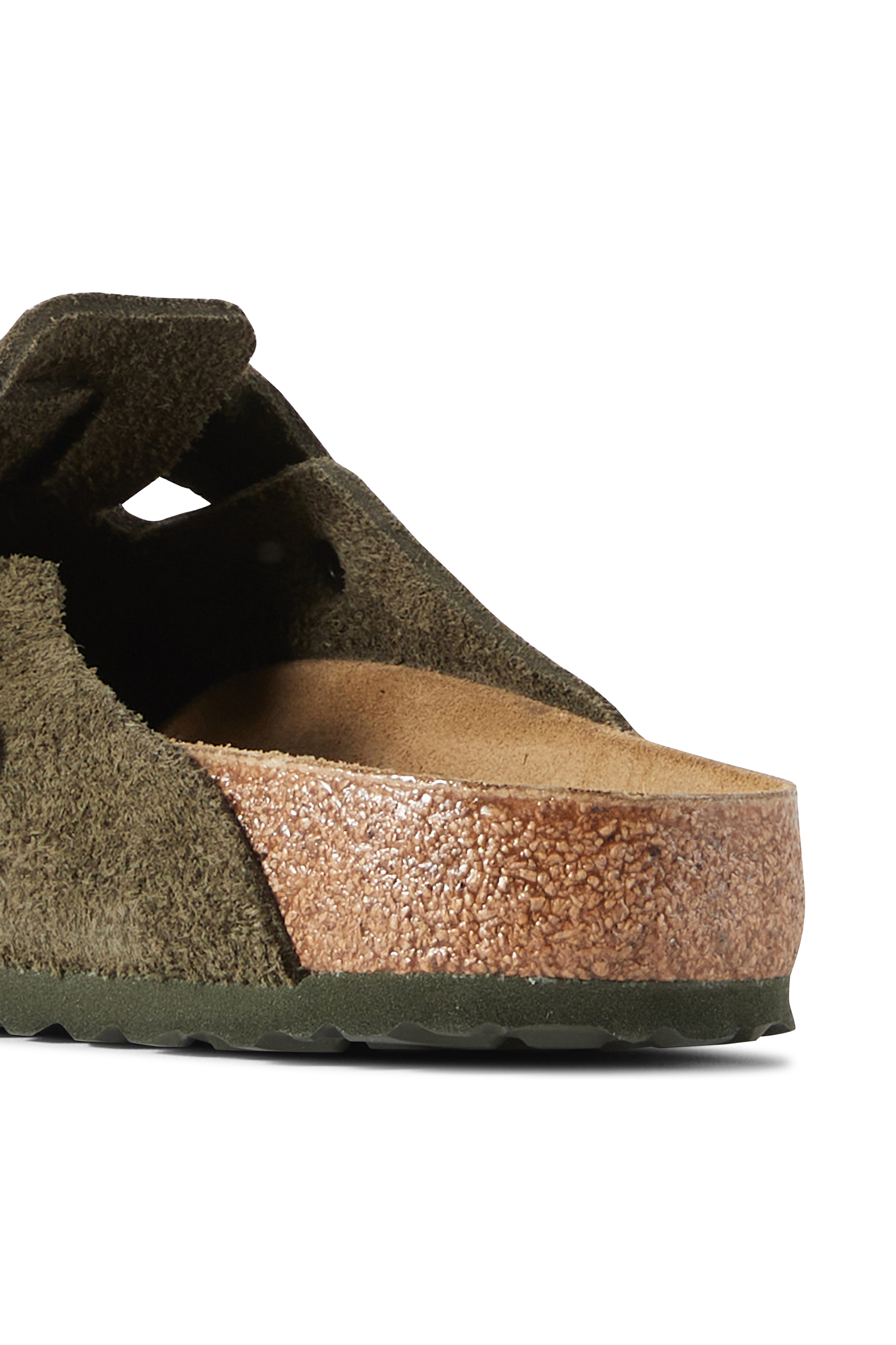 Flat furry sheepskin sandals Khaki